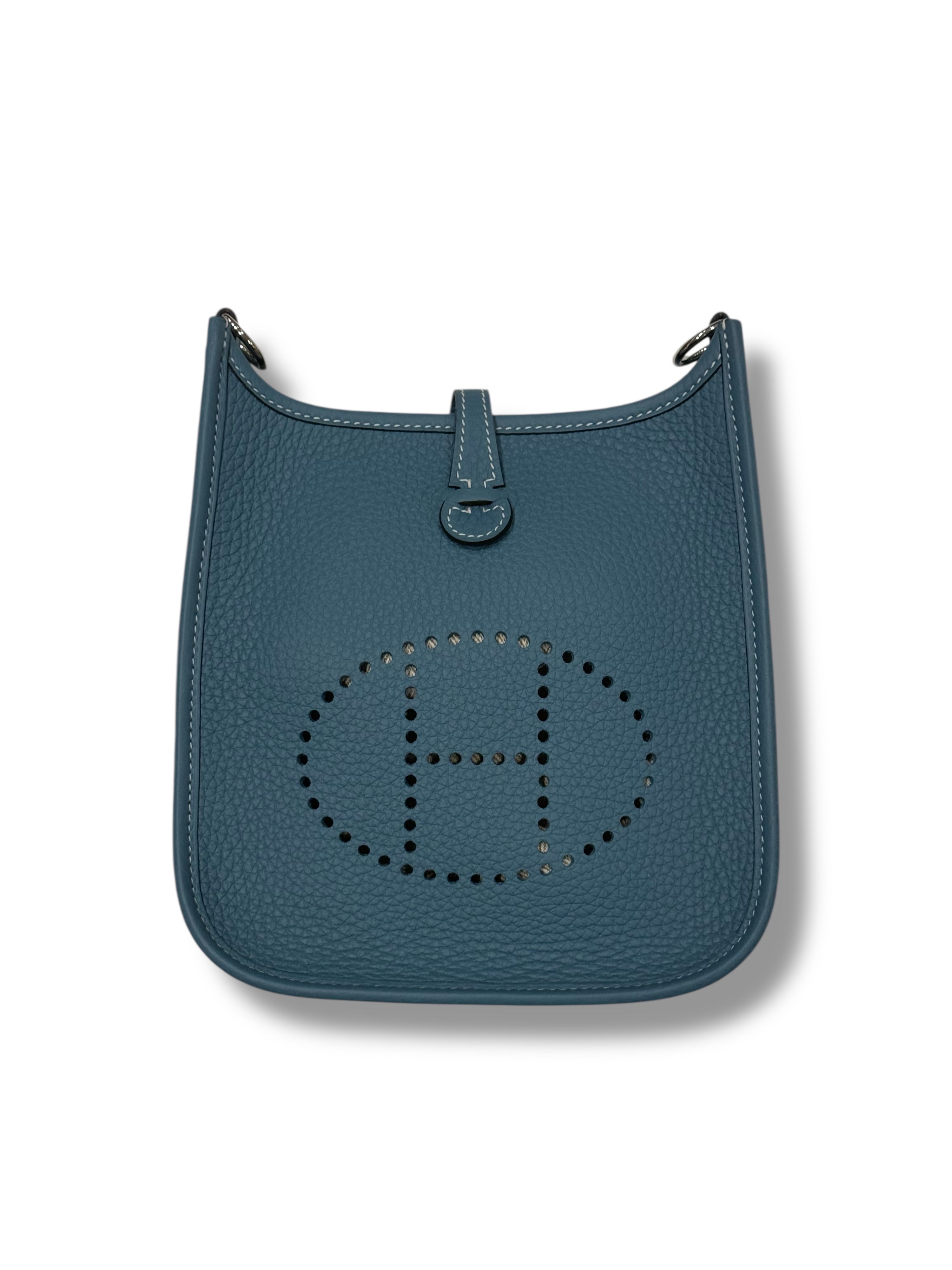 Hermès - Sac Evelyne 16 New Bleu Jean PHW | Les Folies d’Eugénie
