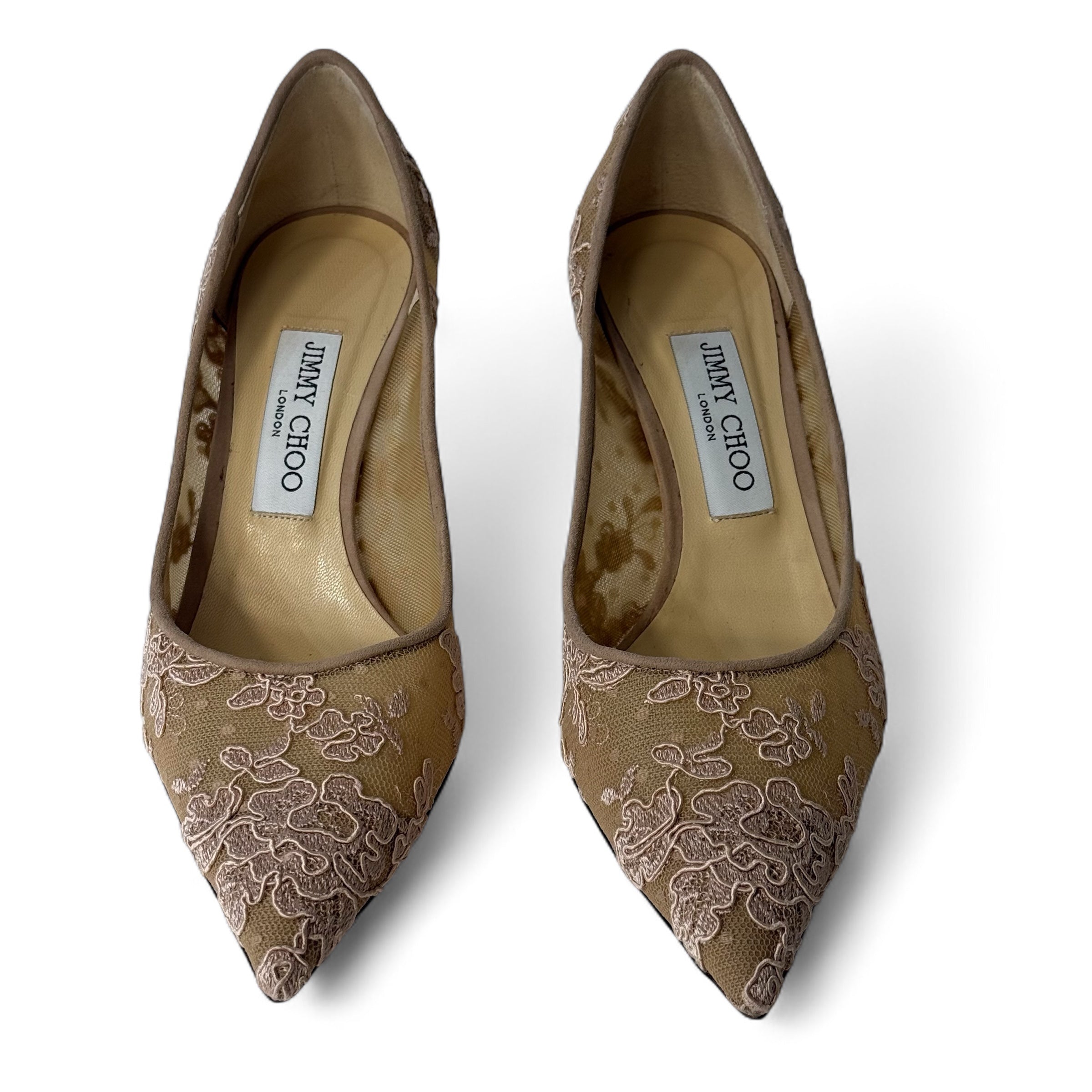 Jimmy Choo - Escarpins dentelle T.37,5