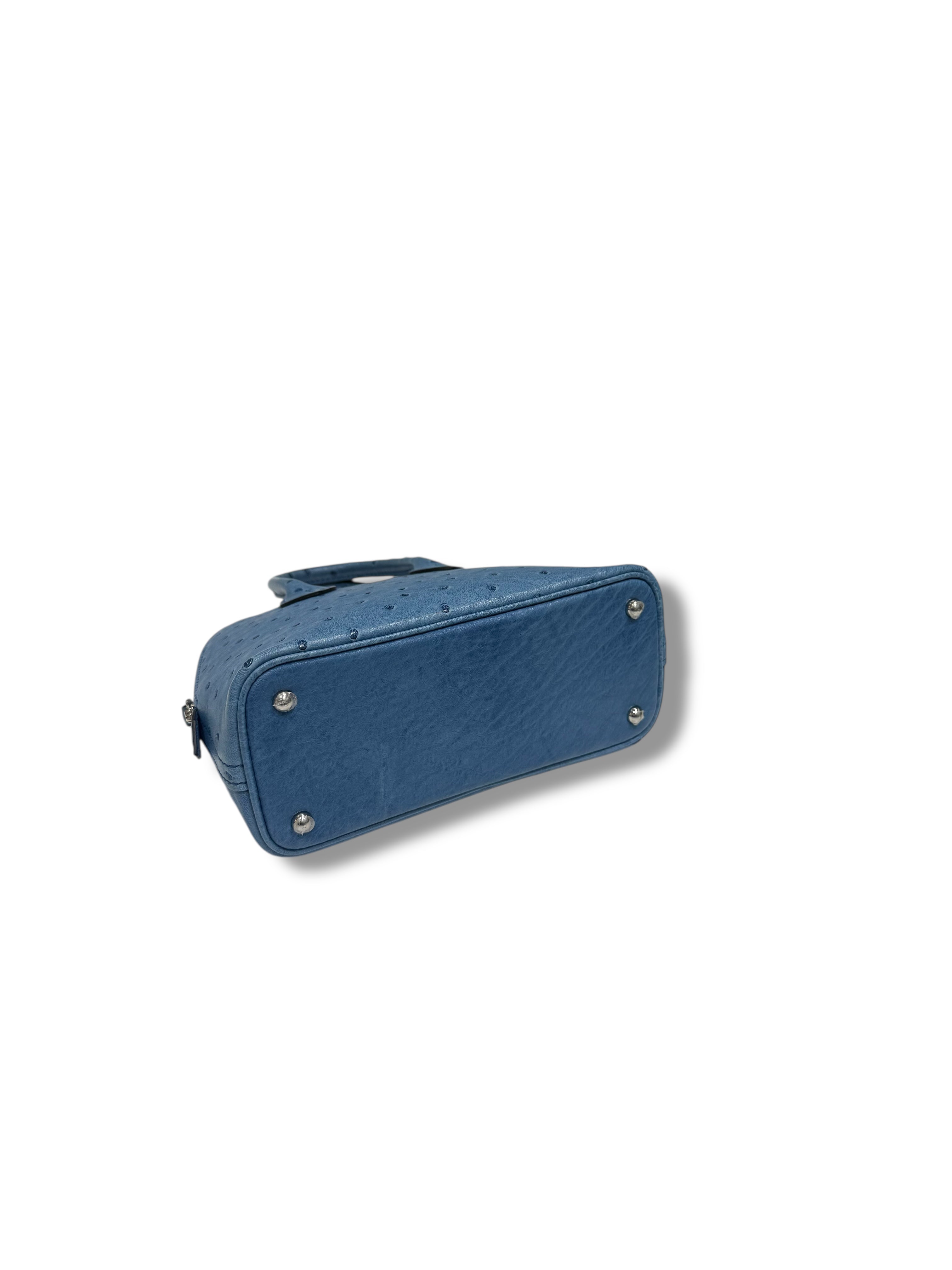 Hermès - Sac mini Bolide 20 Bleu Aizome Autruche