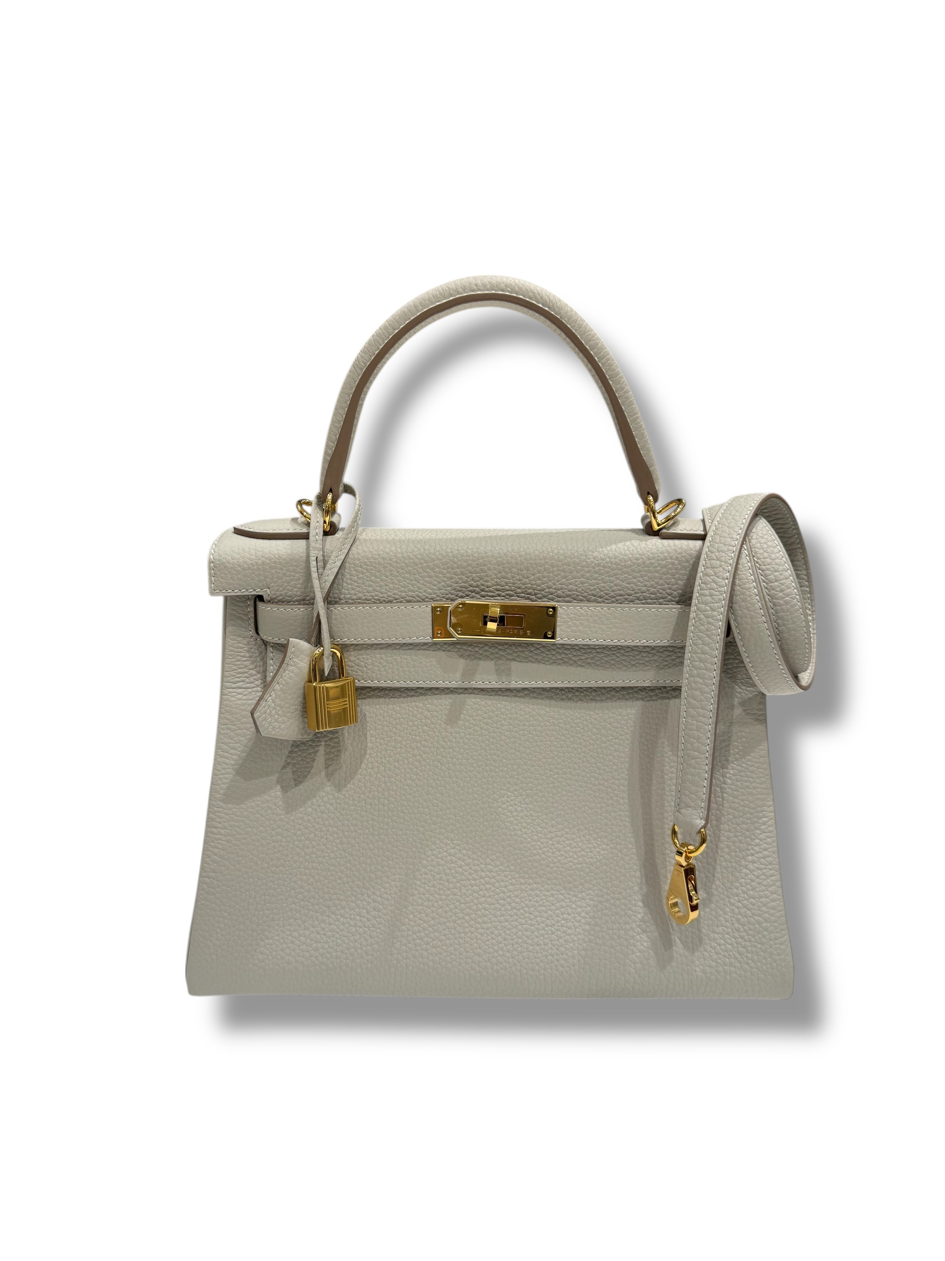 Hermès - Sac Kelly 28 Gris perle GHW