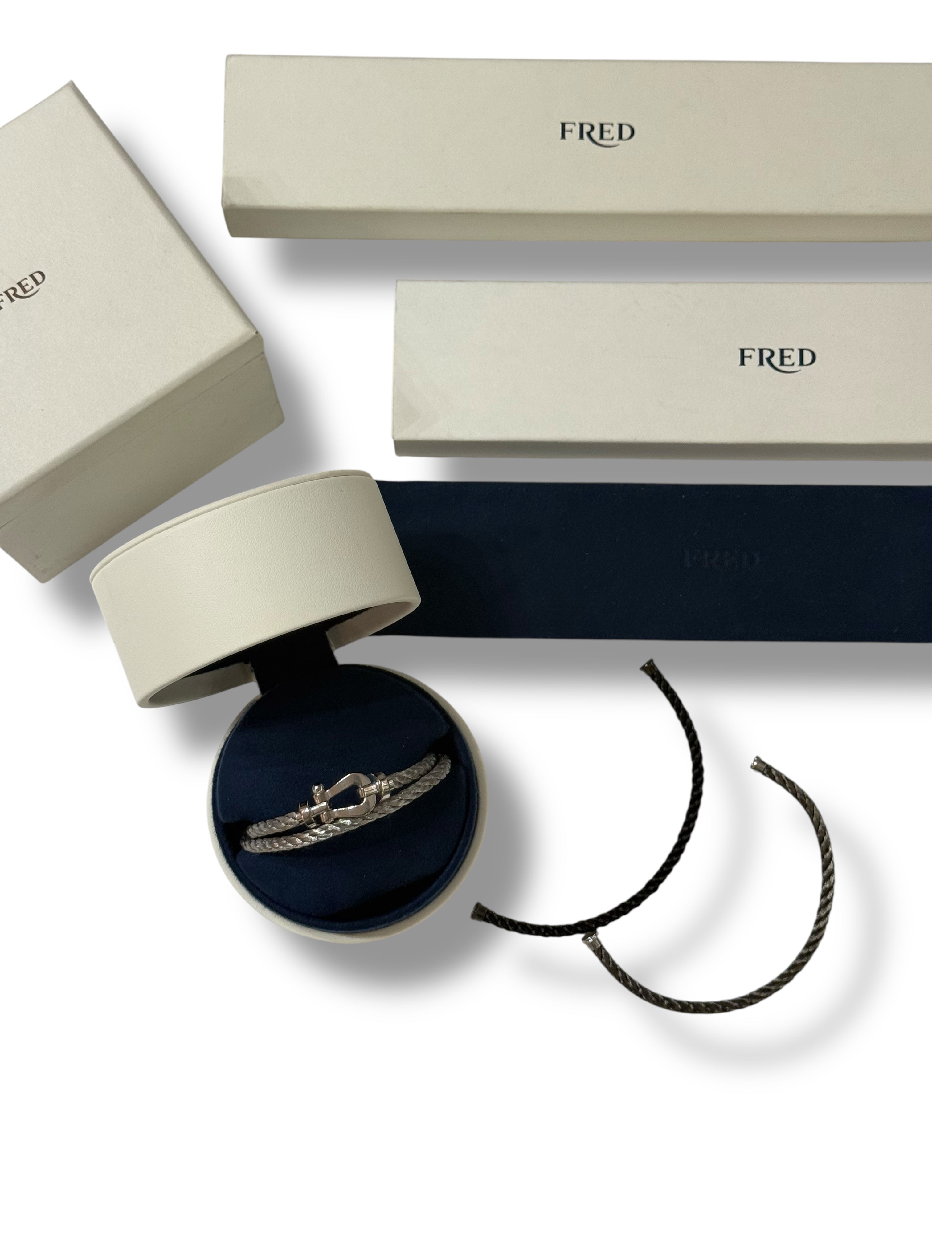 Fred - Bracelet Force 10 GM or blanc avec 3 câbles interchangeables