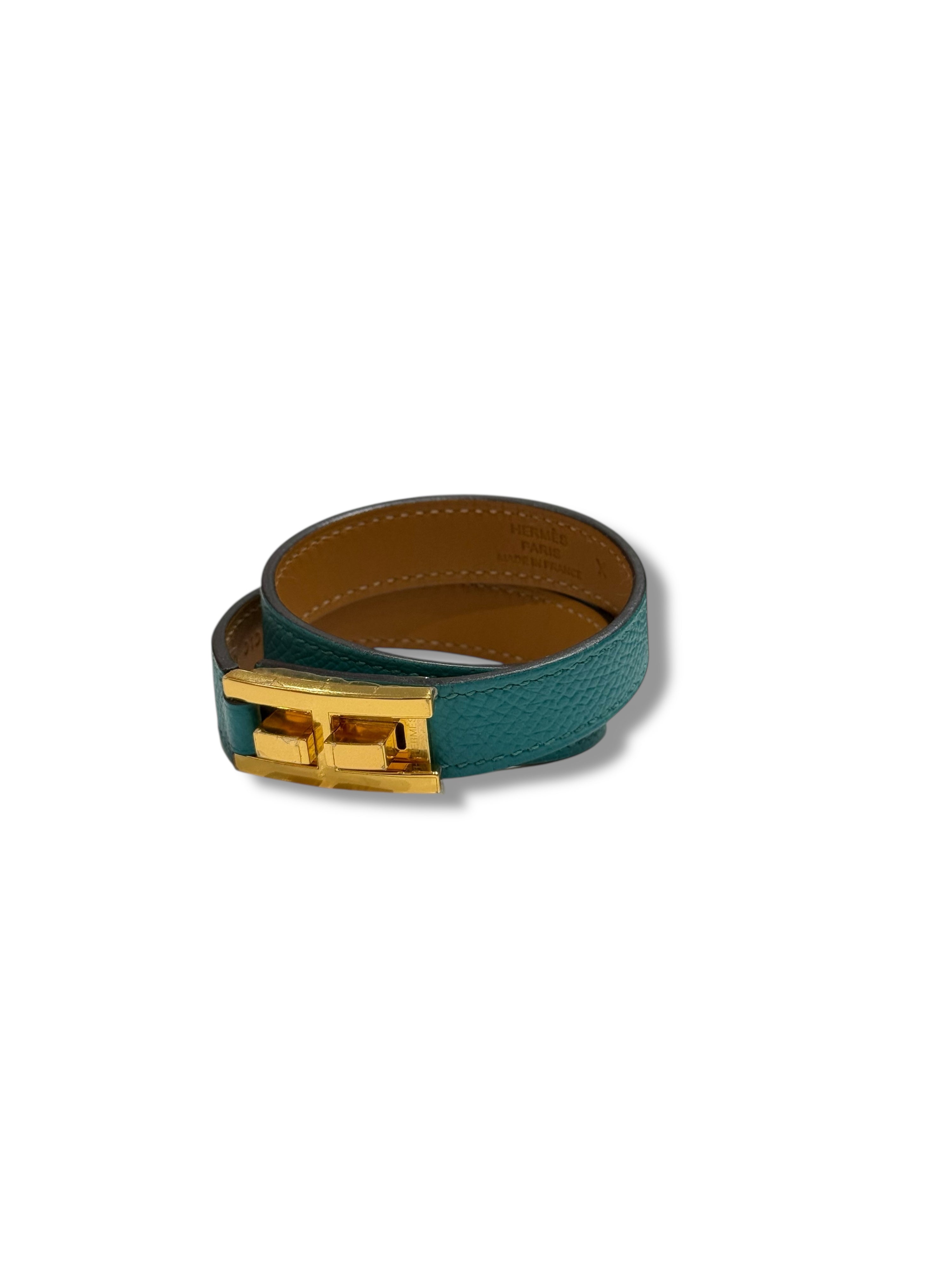 Hermès - Bracelet double tour Drag bleu GHW