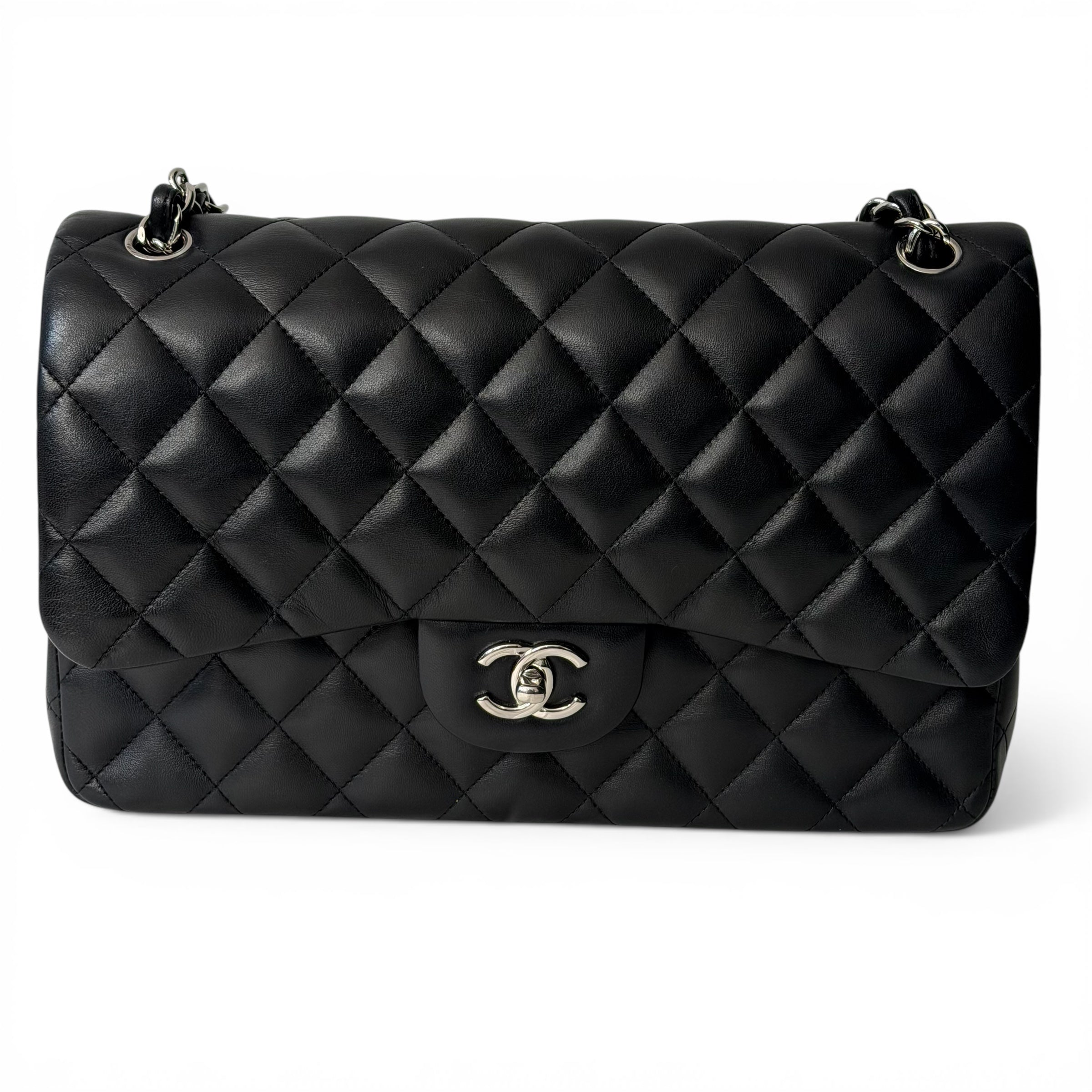 Chanel - Sac Jumbo Noir Cuir d’agneau | Les Folies d’Eugénie