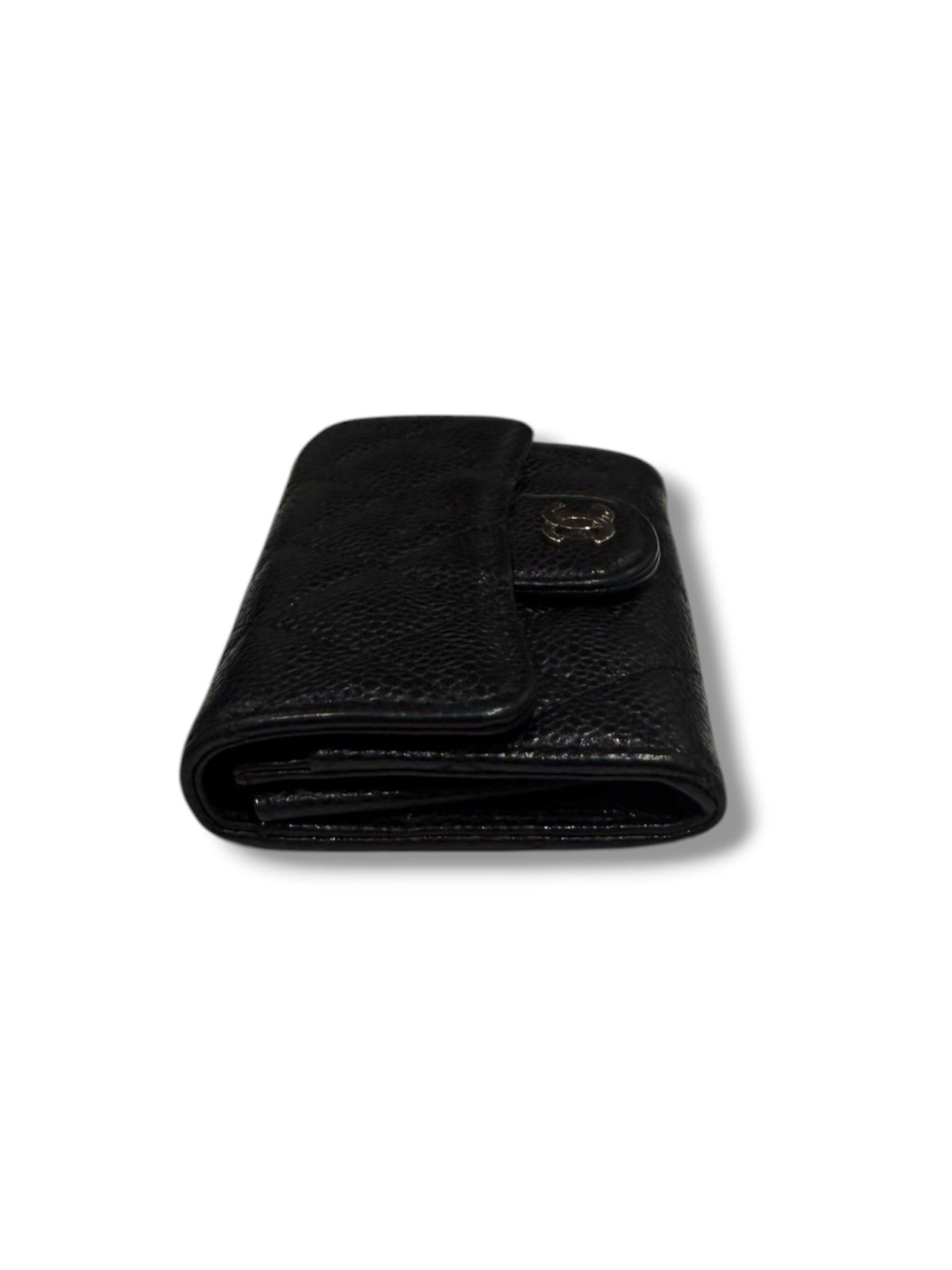 Chanel - Mini portefeuille à rabat noir