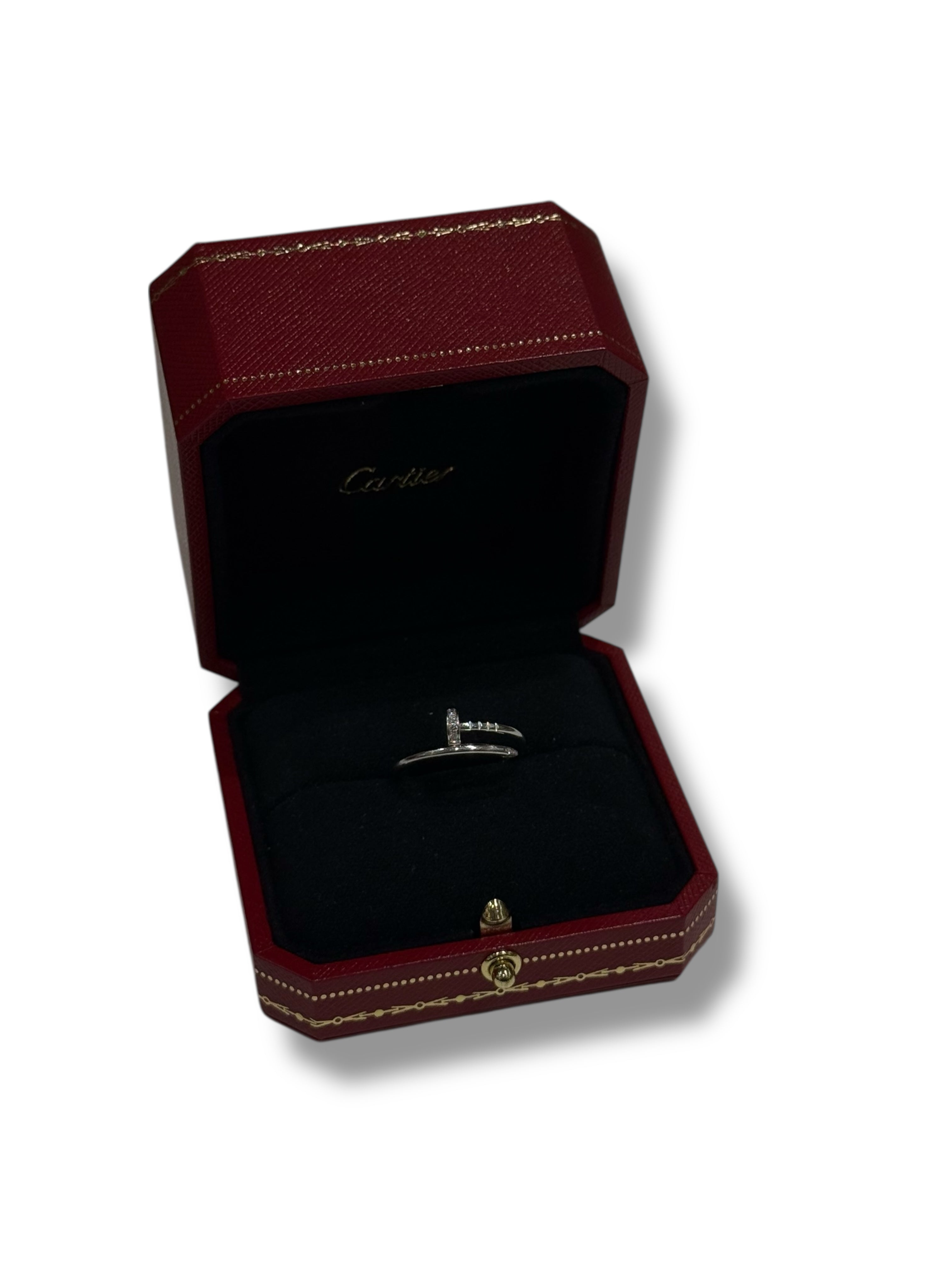 Cartier - Bague juste un clou or gris et diamants T.56