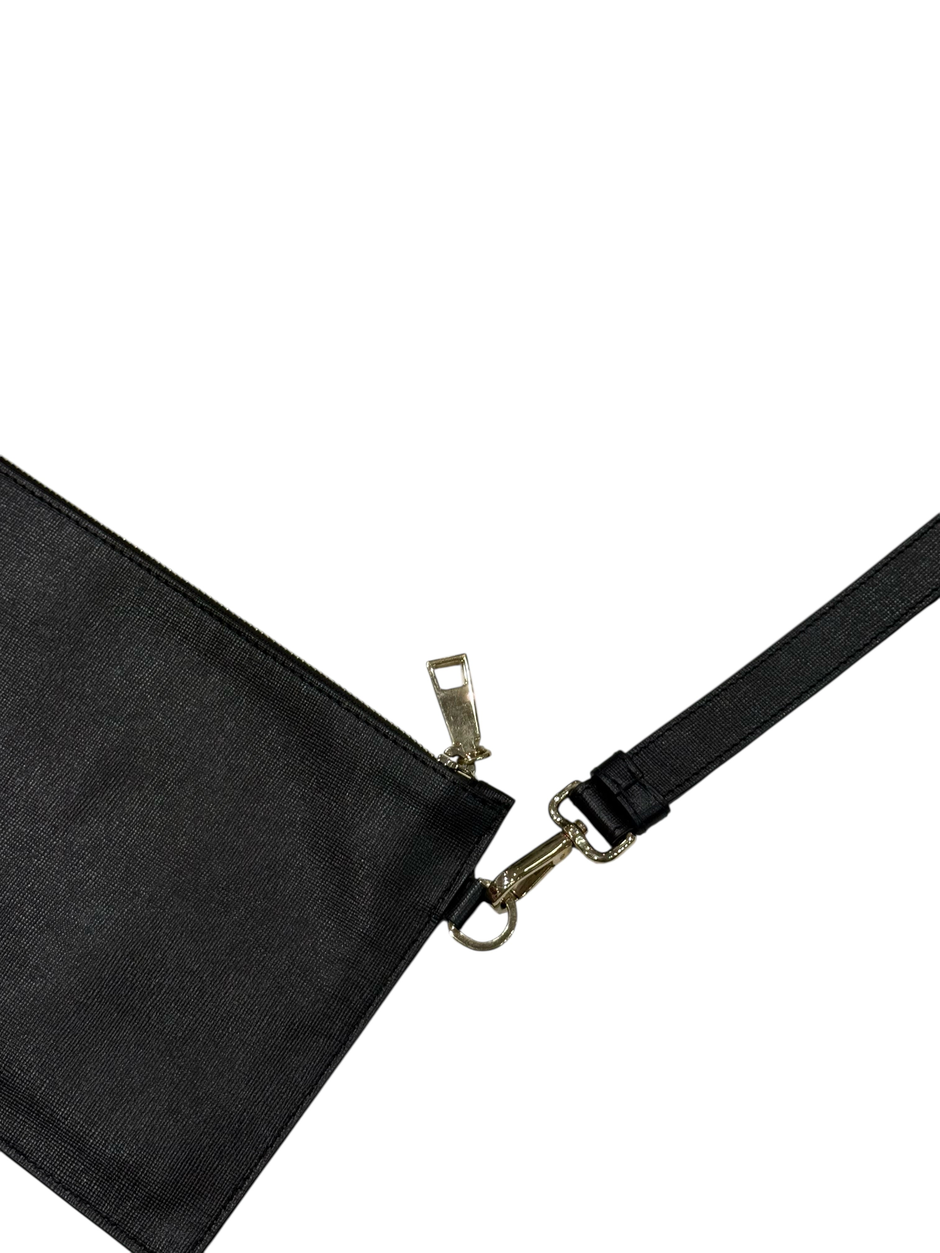 Versace - Pochette médusa cuir noir