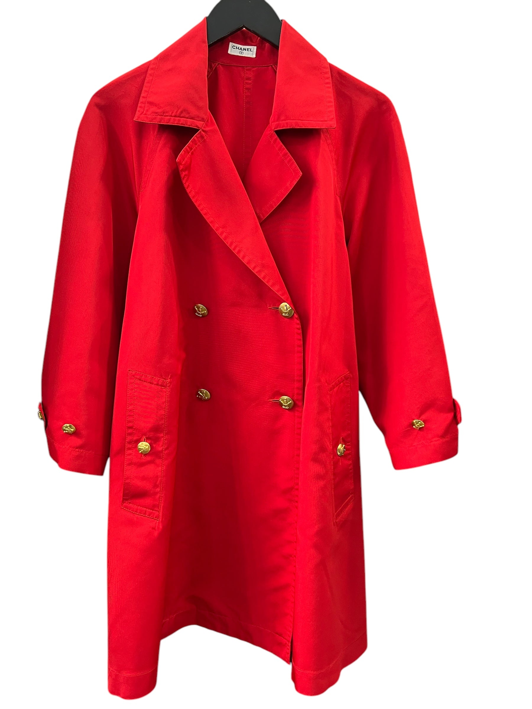 Chanel - Trench rouge en soie