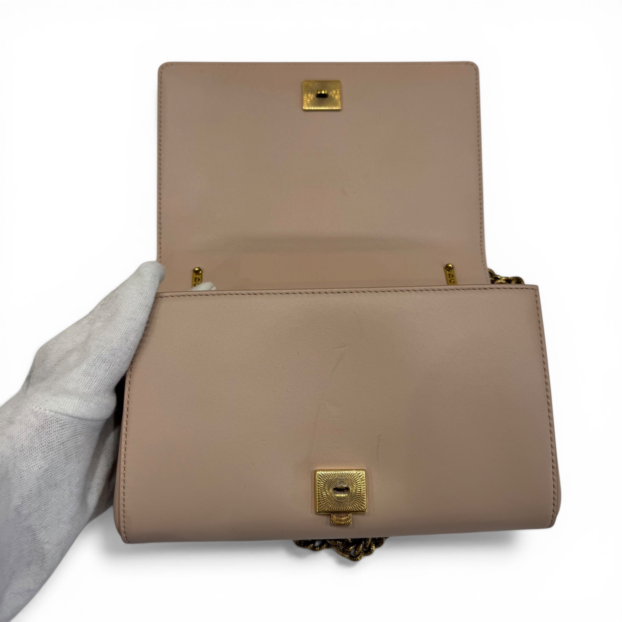 Dolce & Gabbana - Sac Dévotion en cuir rose pale