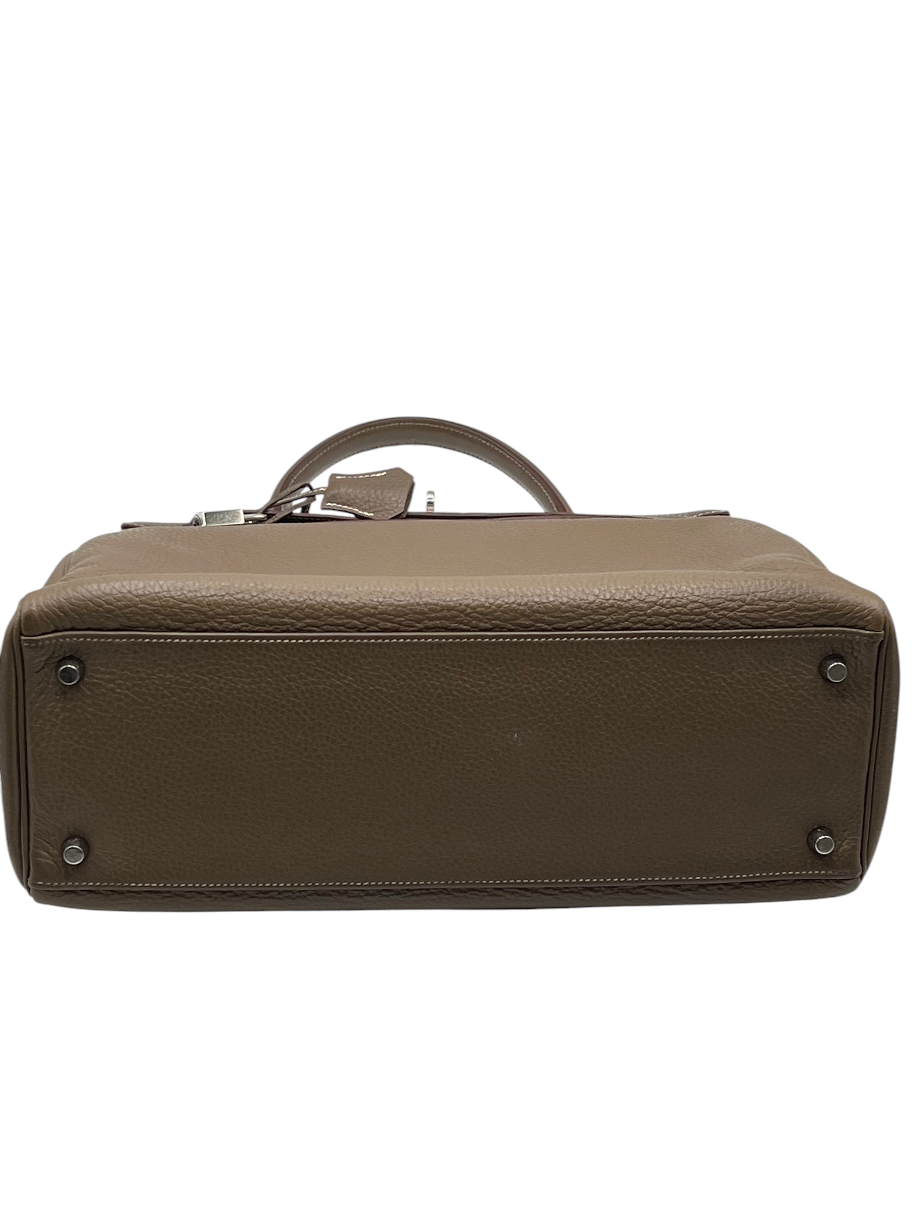 Hermès - sac Kelly 35 cuir Togo étoupe PHW