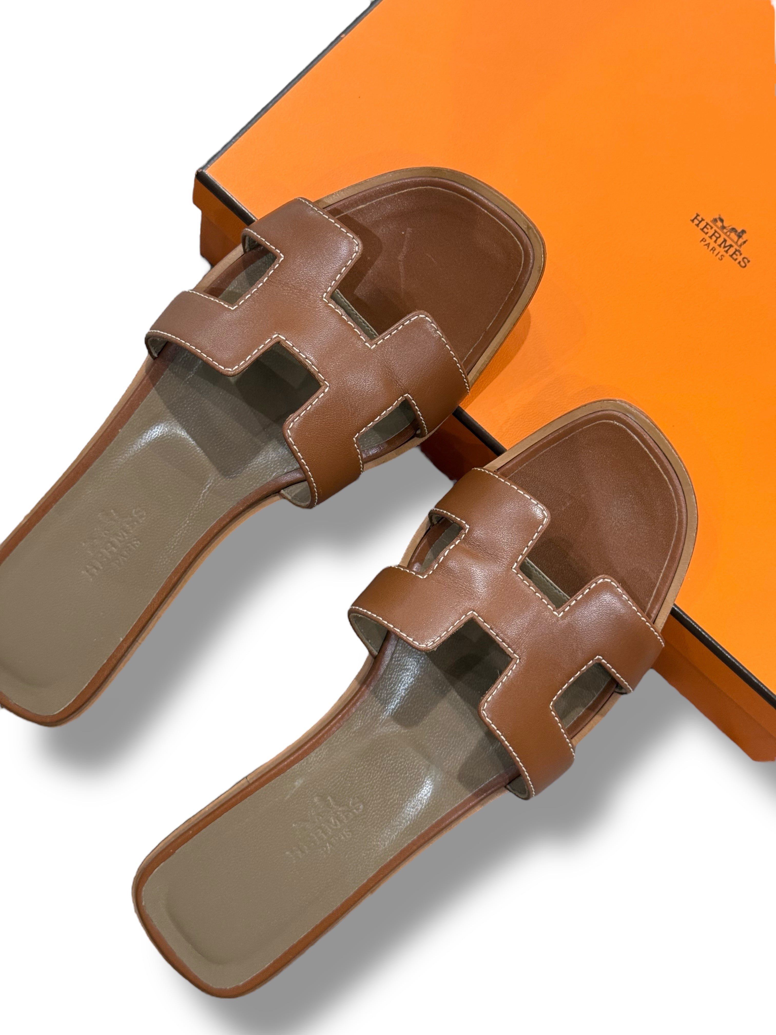 Hermès - Sandales Oran T.36,5 Gold
