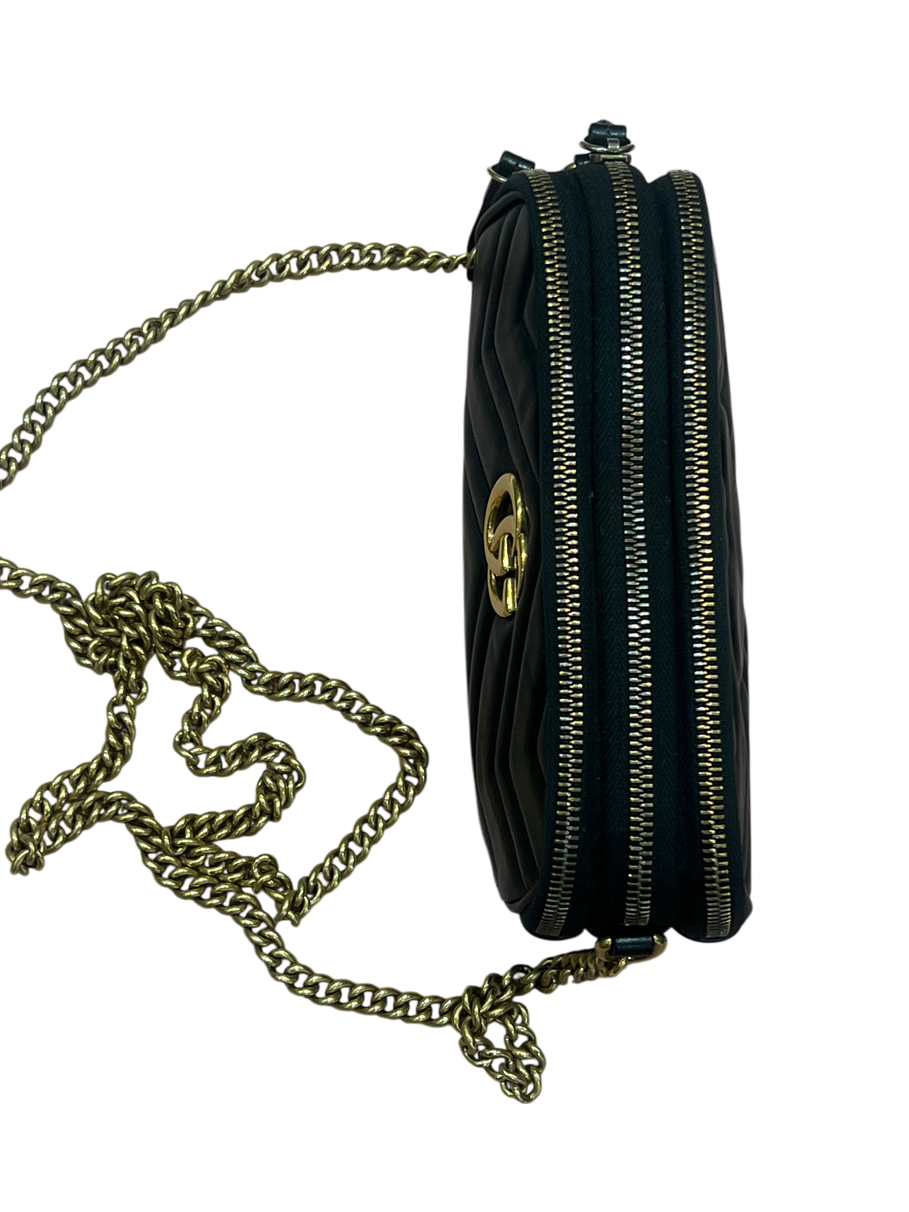 Gucci - sac marmont trois zips cuir noir