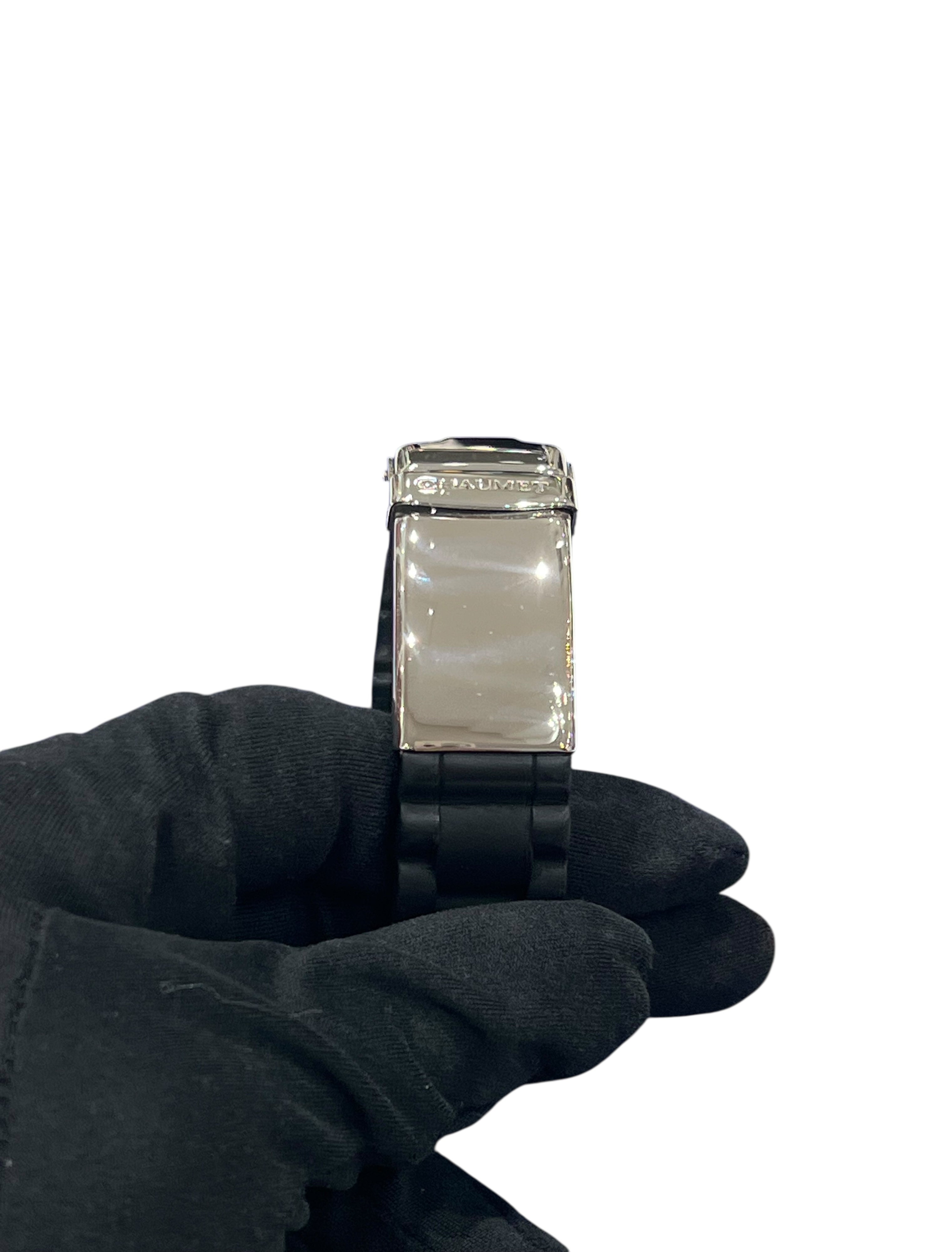 Chaumet - Orologio Class One con cinturino in caucciù e acciaio, lunetta con diamanti