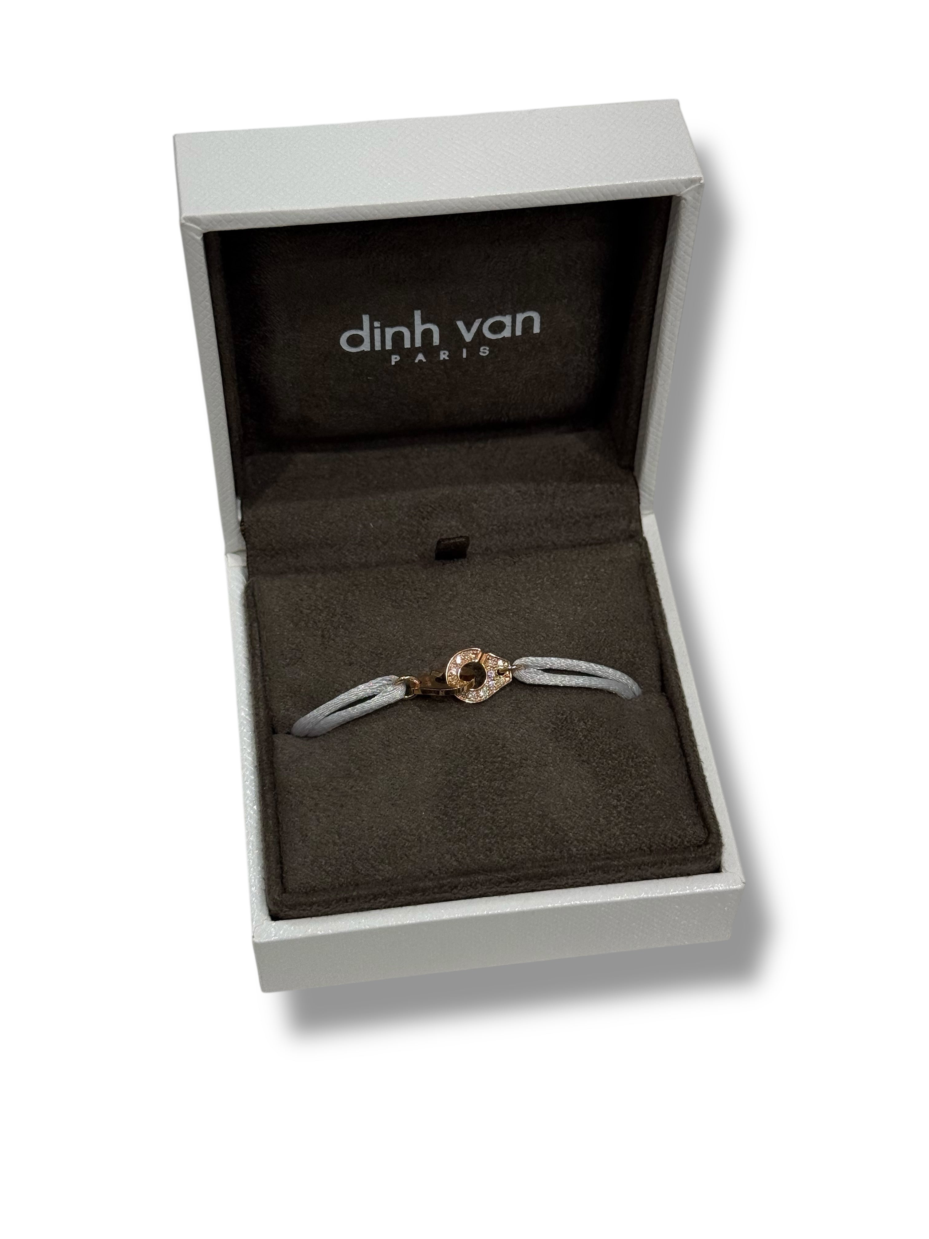 Dinh van - Bracelet menotte R8 or rose et diamants