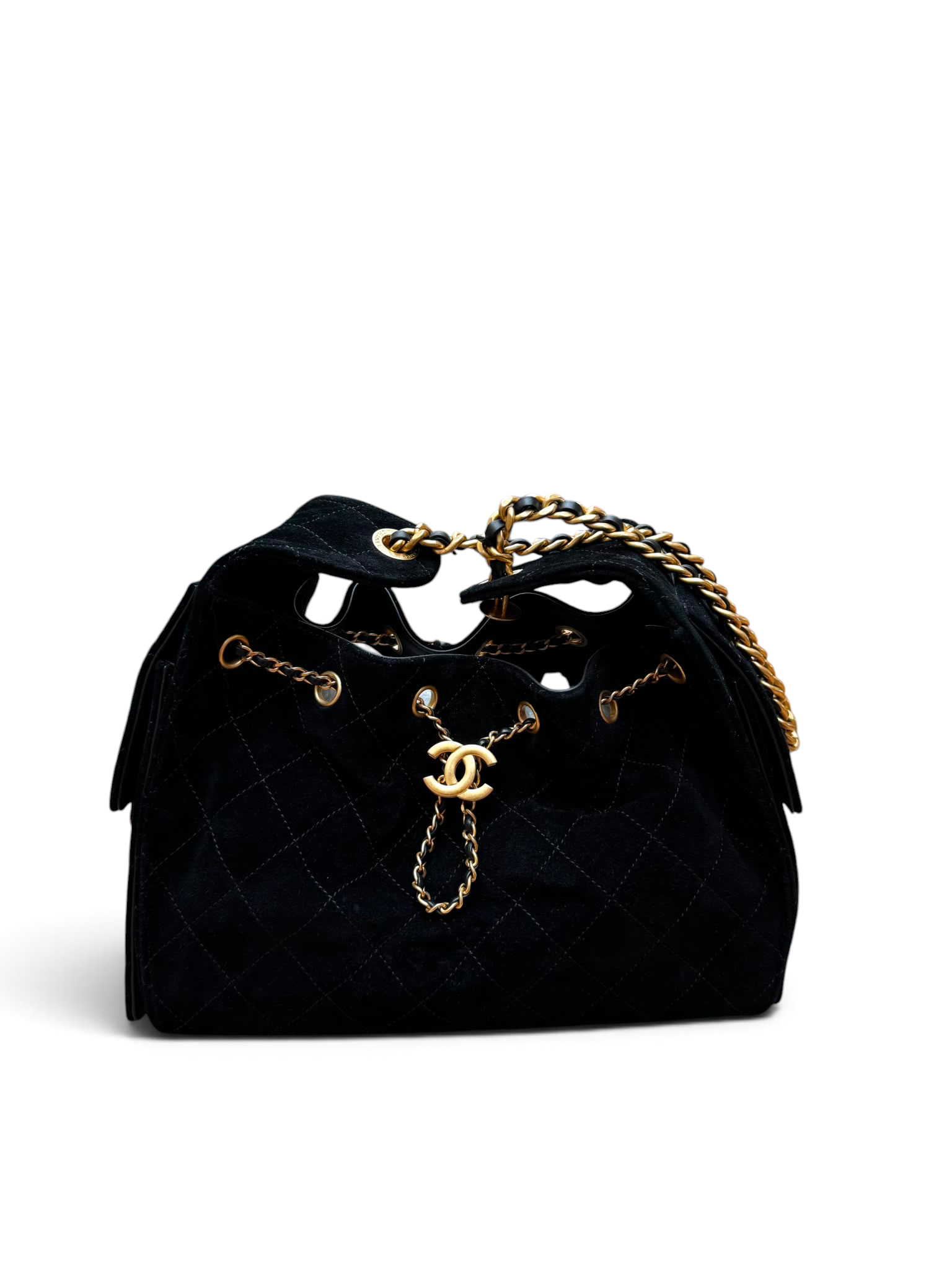 Chanel - Sac 25 MM Suède noir