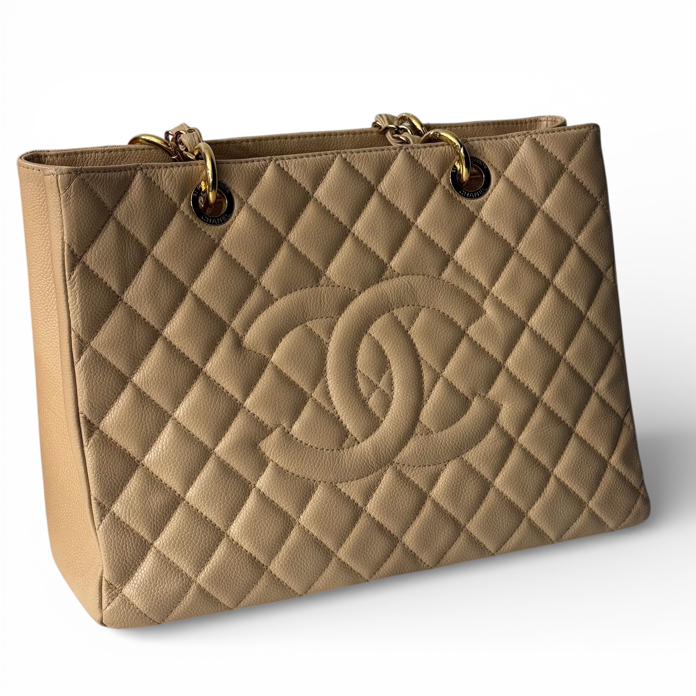 Chanel - Sac cabas cuir caviar beige