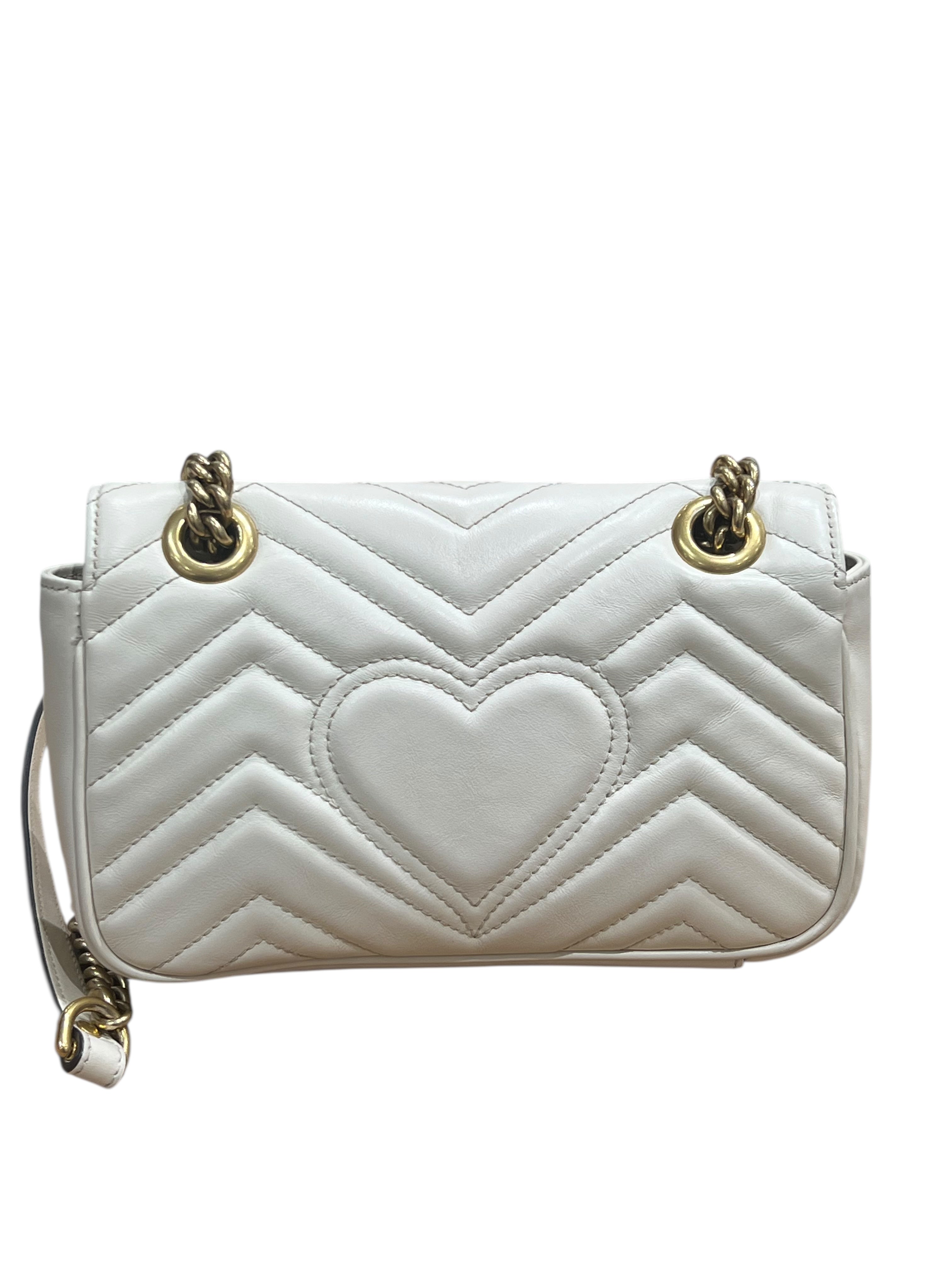 Gucci - Sac Marmont PM en cuir lisse écru