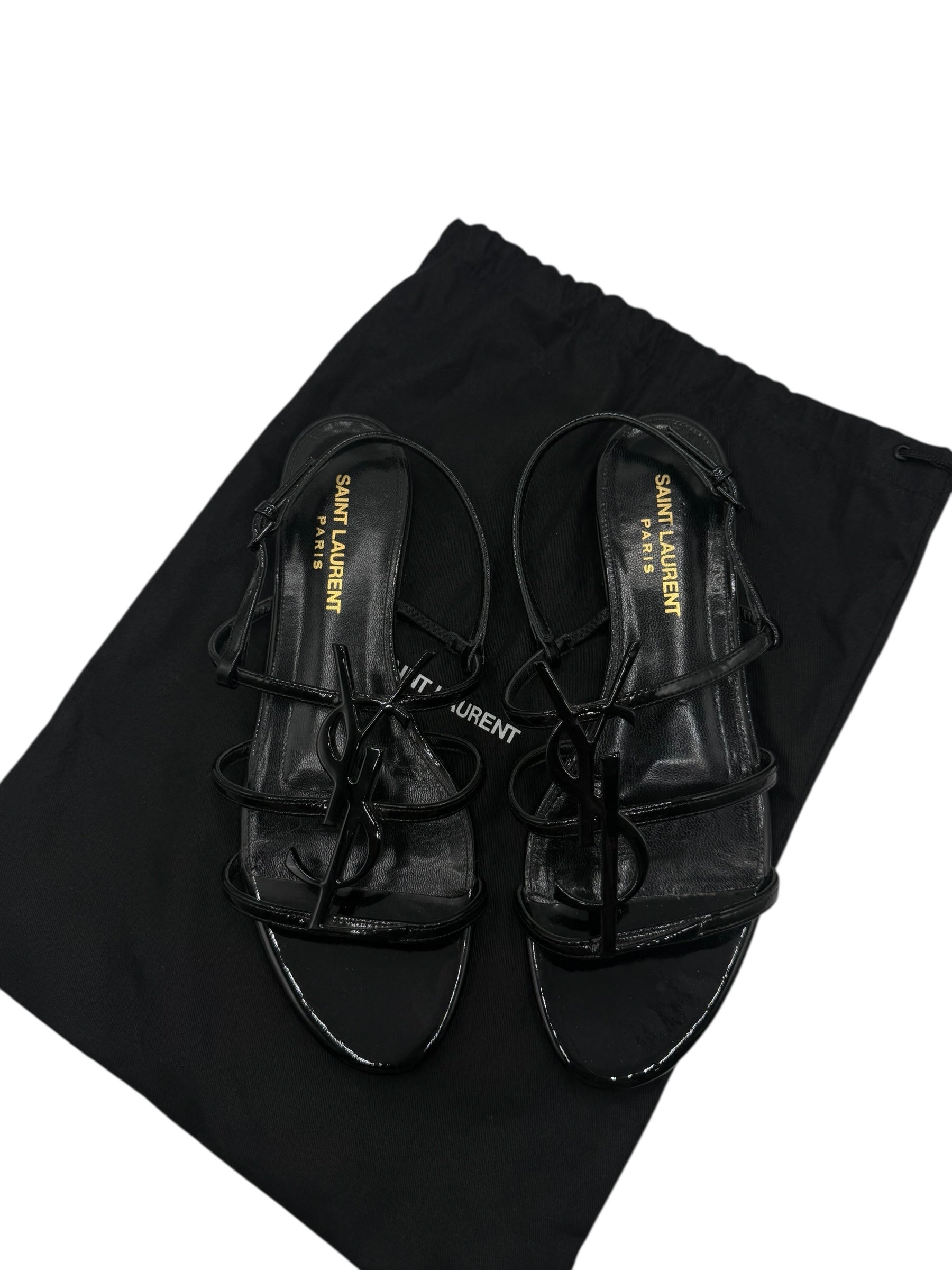 Saint Laurent - Sandales YSL vernis noir