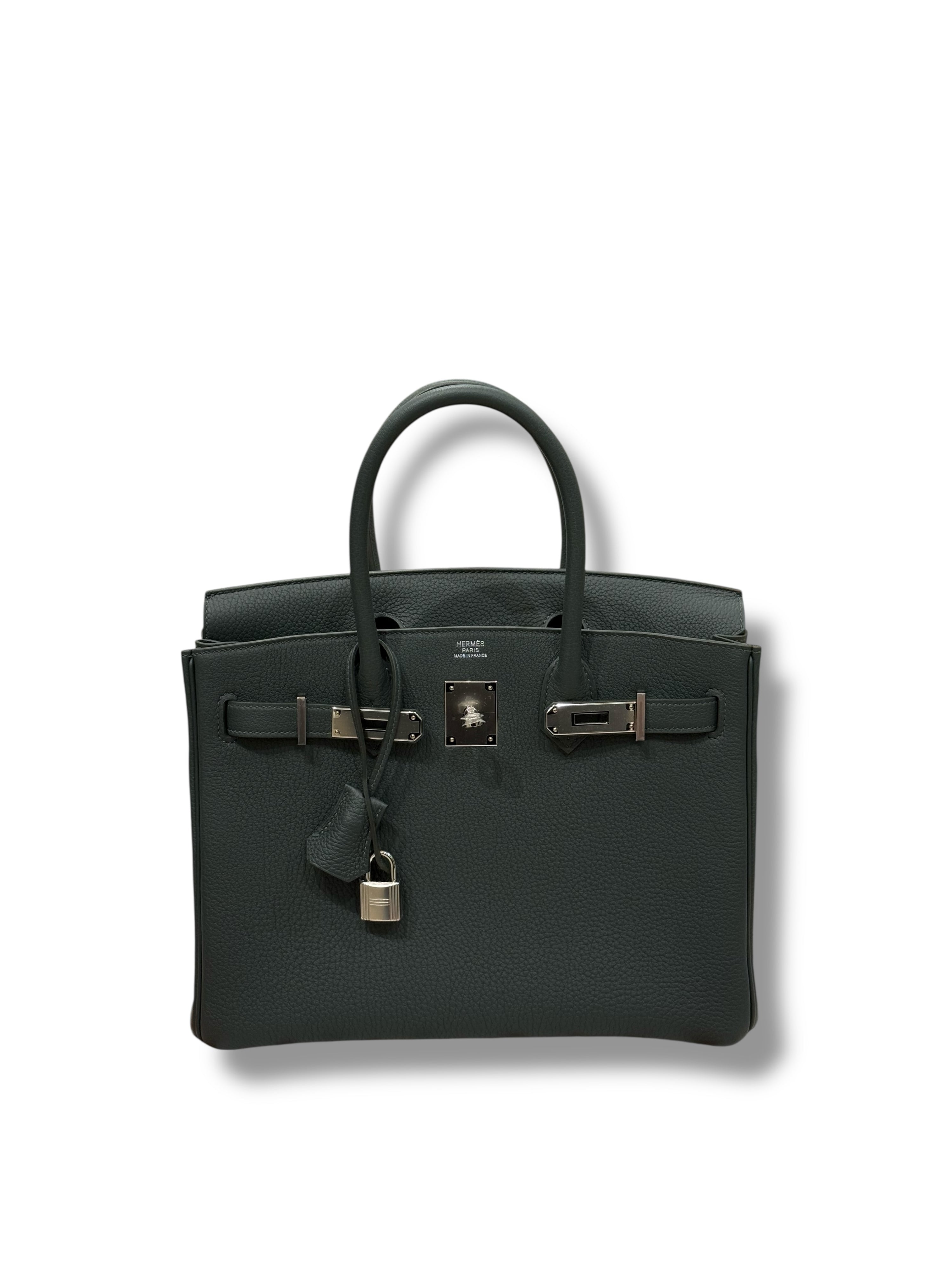 Hermès - Sac Birkin 30 Togo vert mangrove