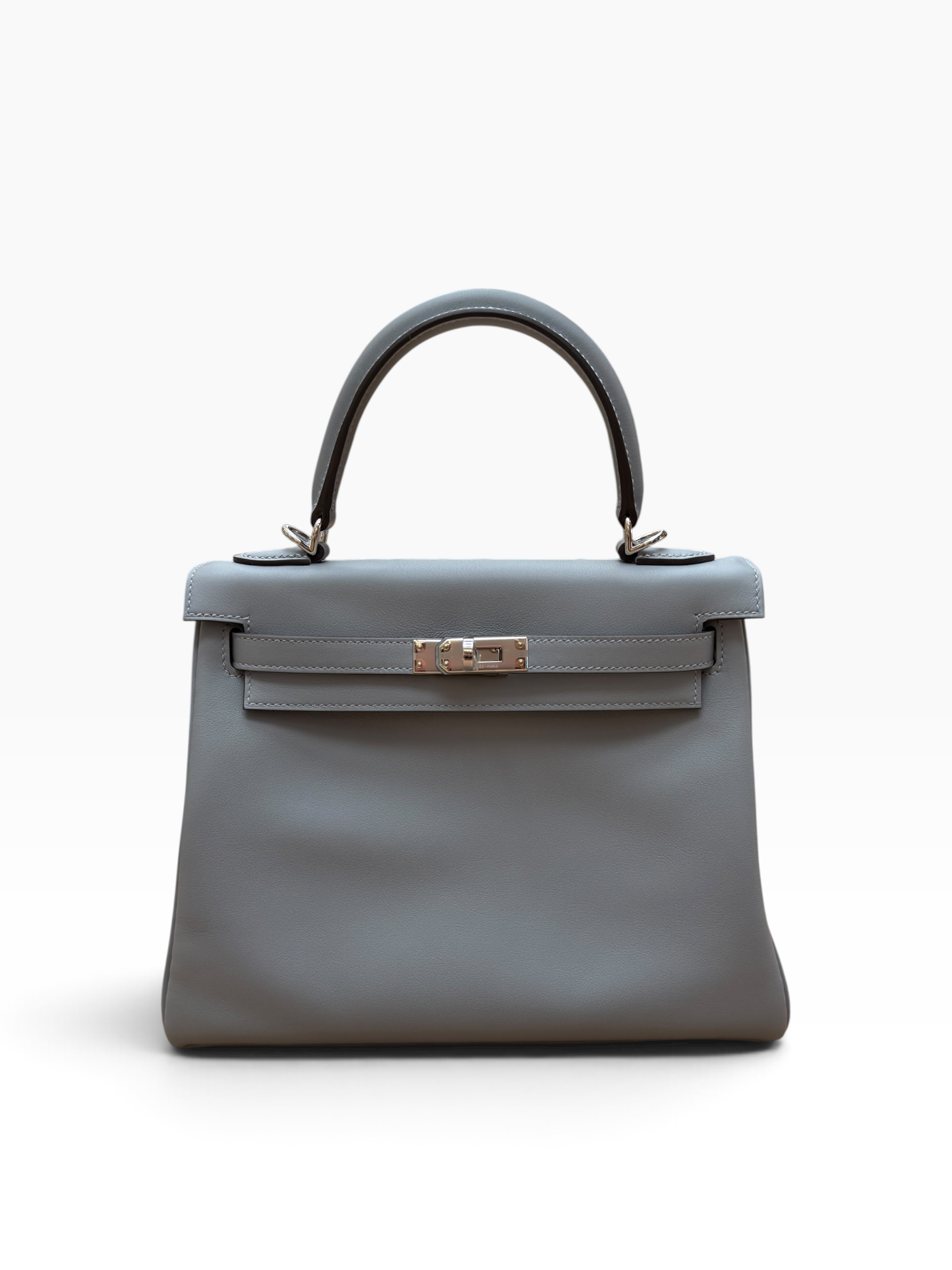 Hermès - Sac Kelly 25 Veau Swift Gris Pantin
