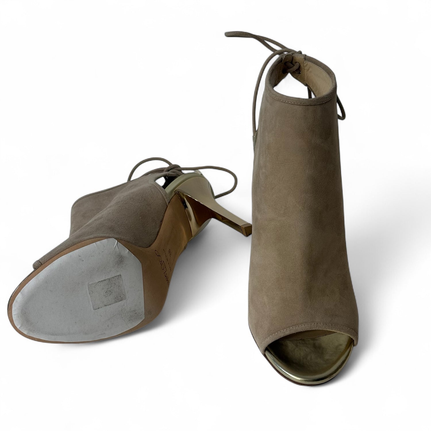 Jimmy Choo - Bottines en daim bouts ouverts