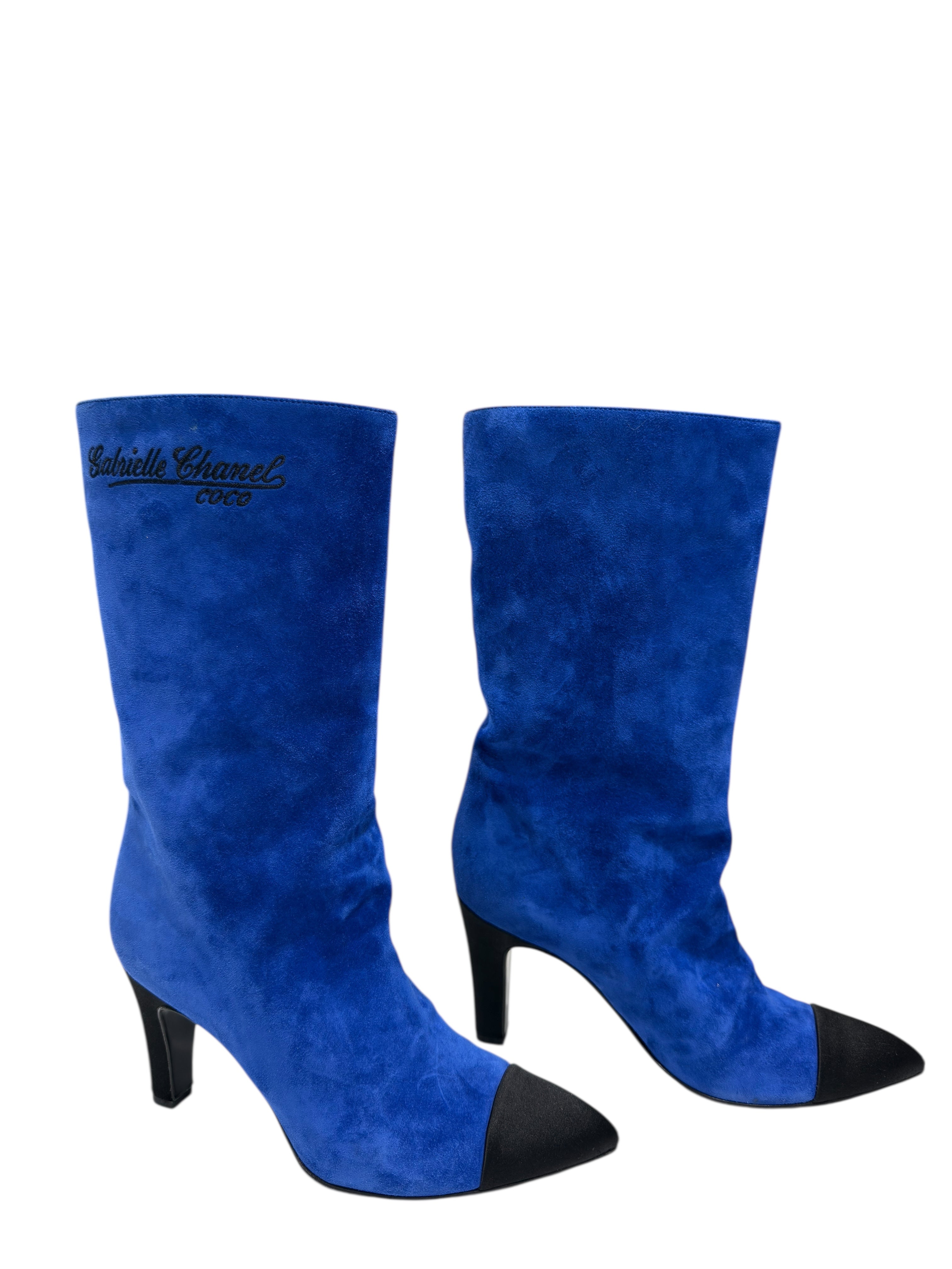 Chanel - Bottes Gabrielle Chanel Coco bleu électrique T36,5