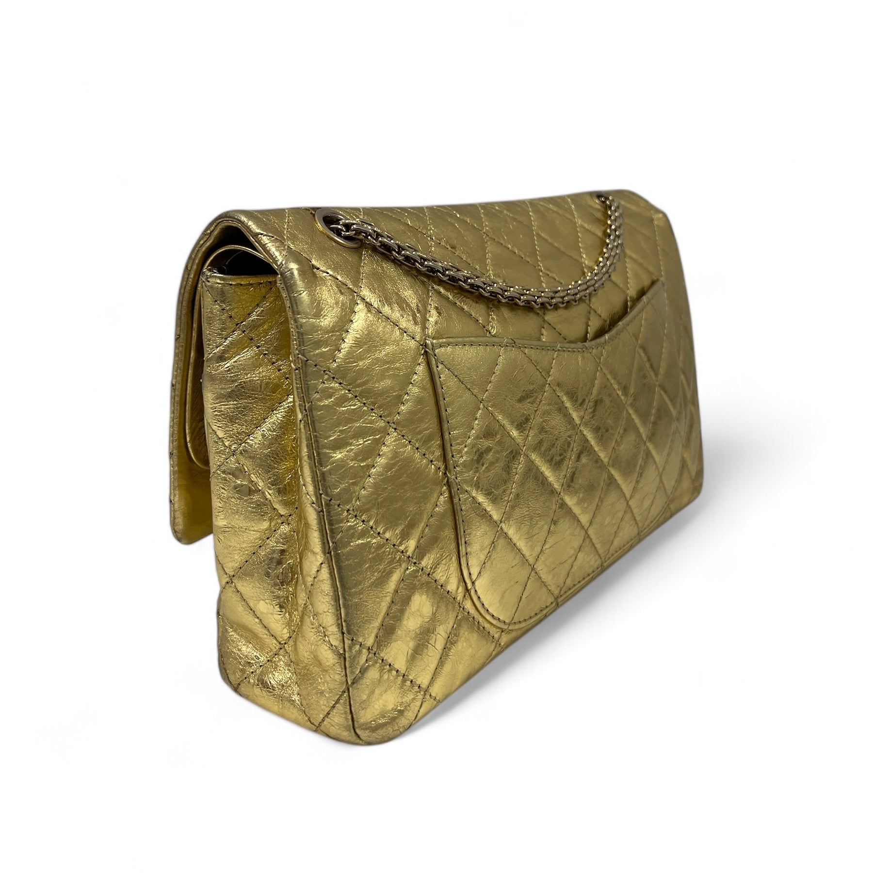 샤넬 - 2.55 메탈릭 골드 더블 라바트