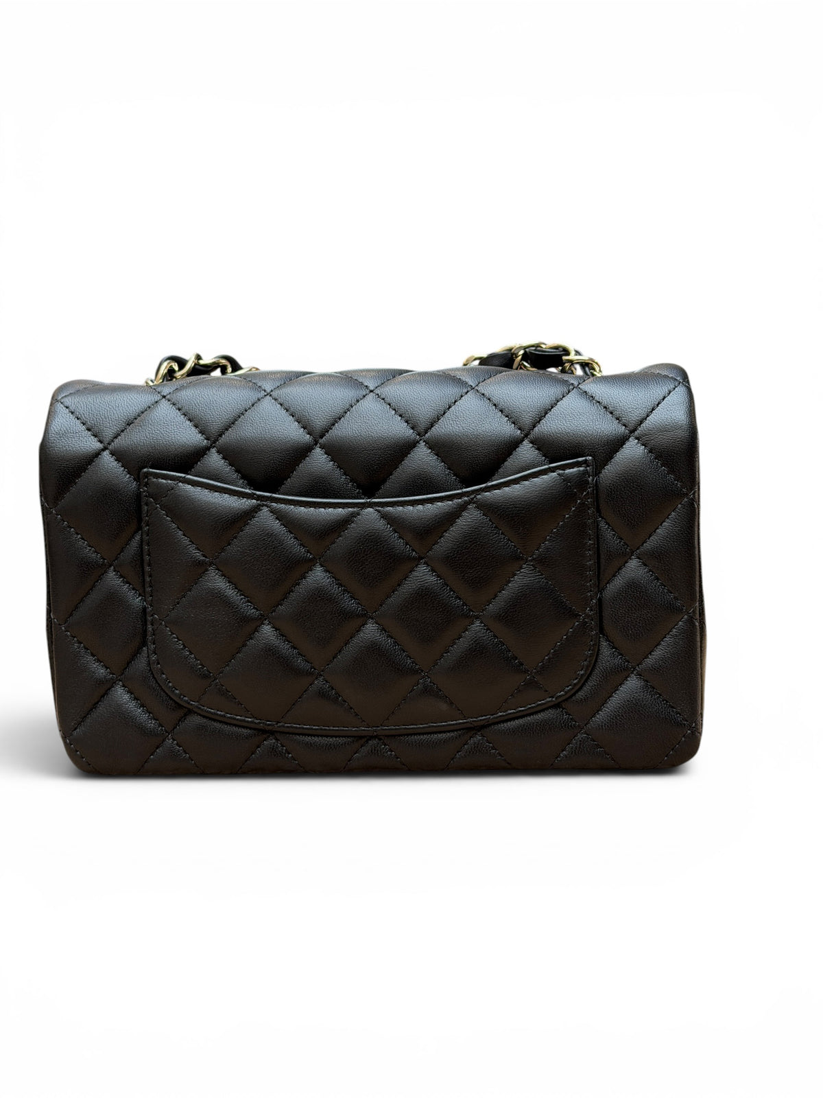 Chanel – kleine rechteckige Tasche in Champagner