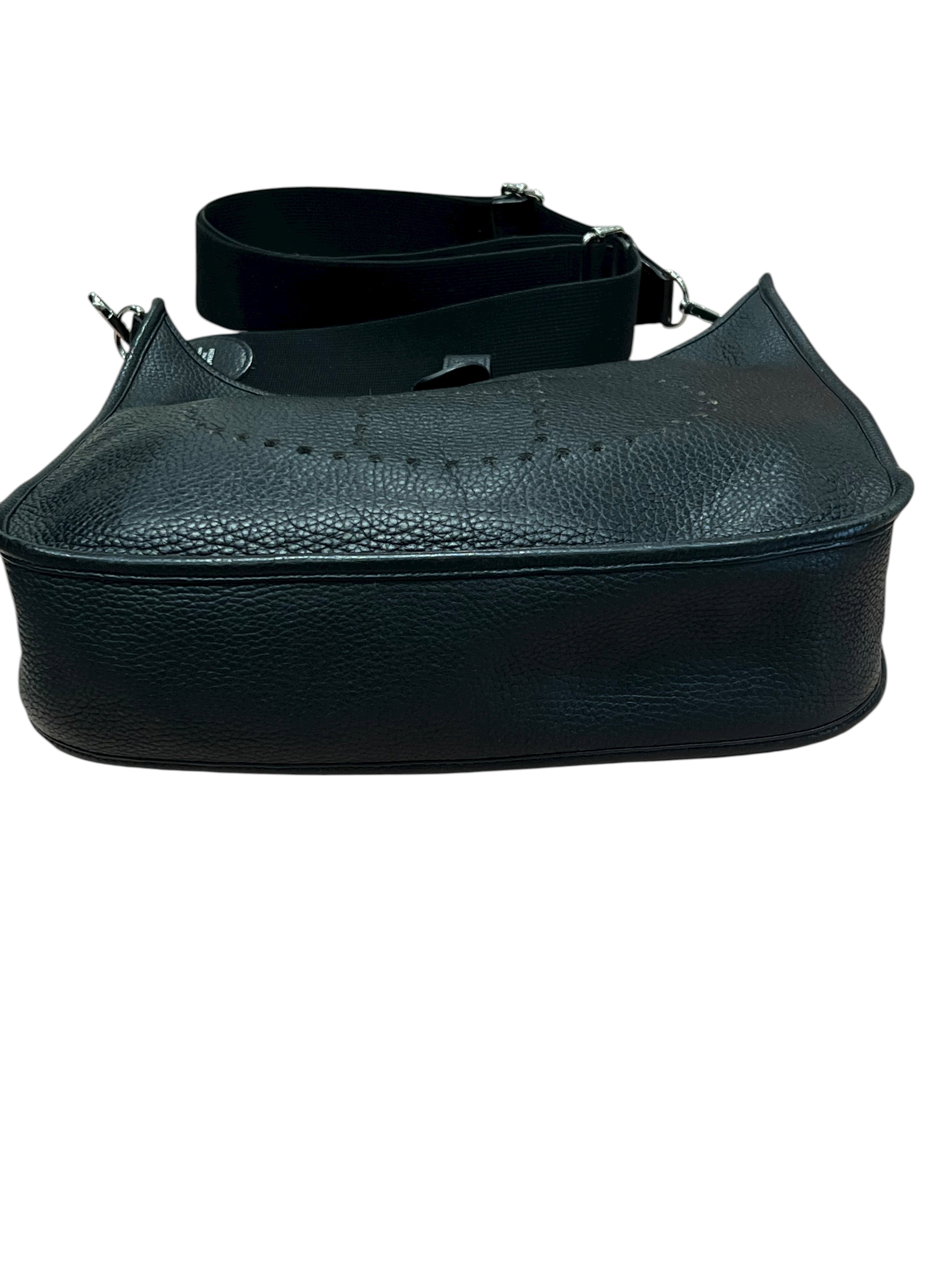 Hermès - sac Evelyne PM 29cm cuir clémence noir