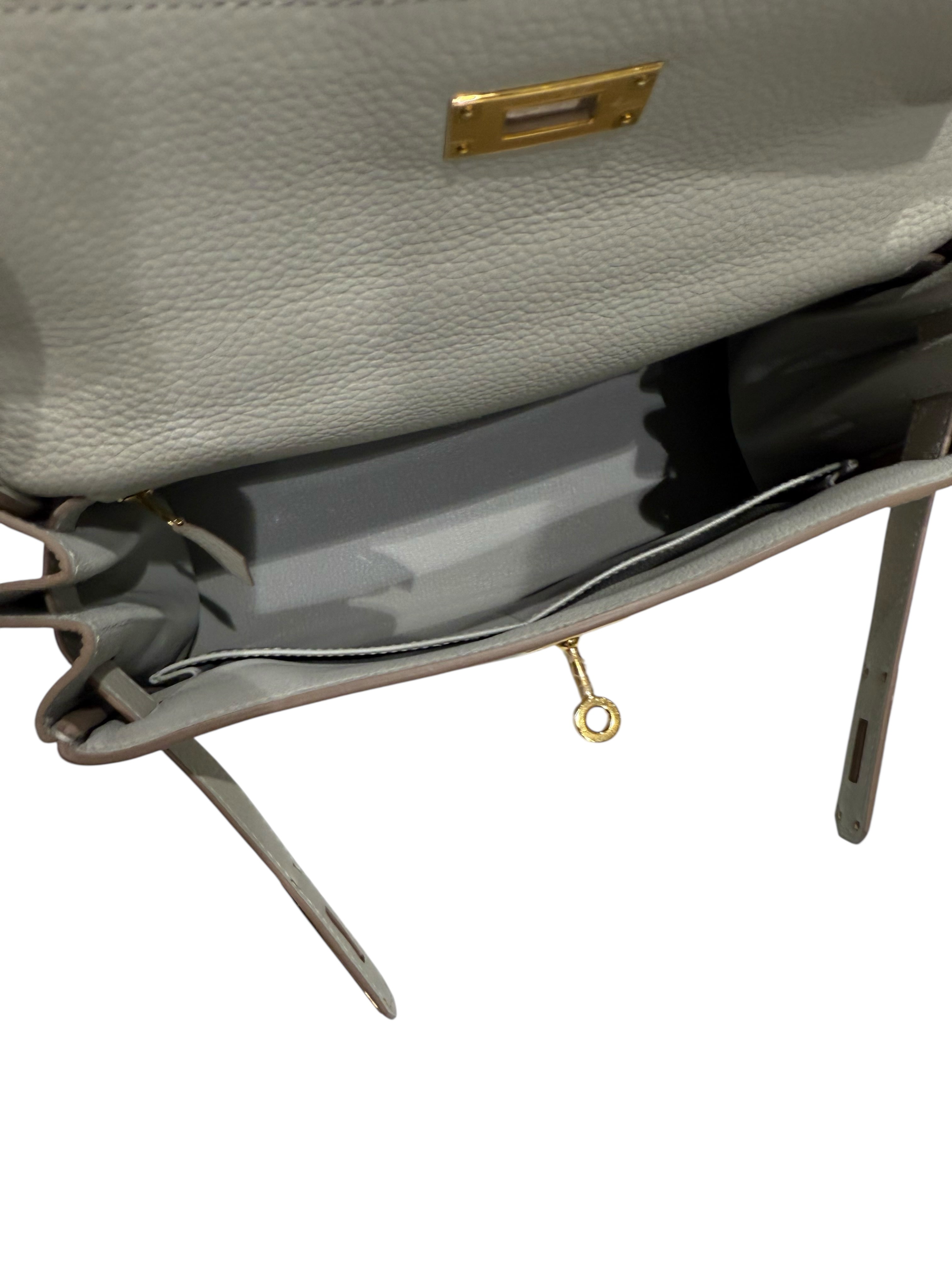 Hermès - Sac Kelly 28 Gris perle GHW