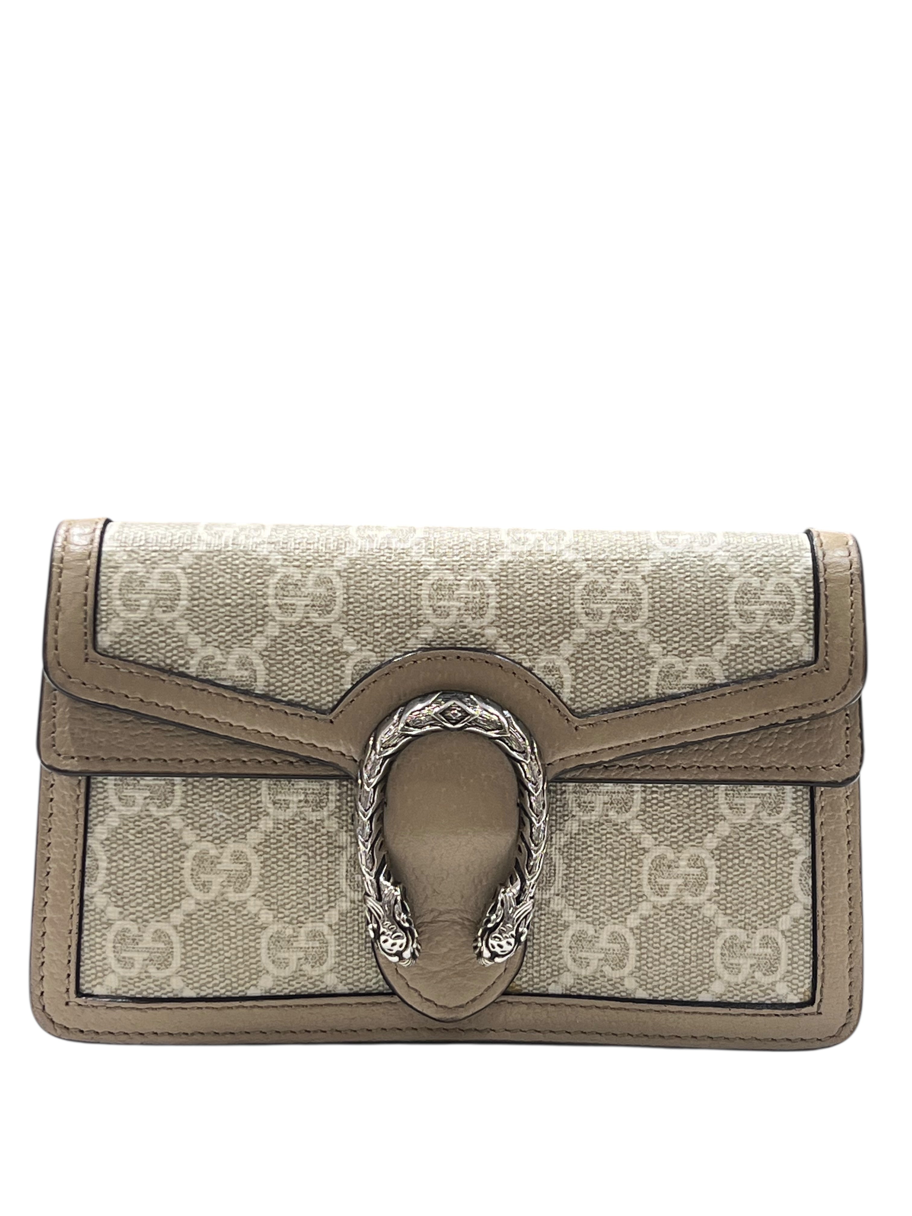 Gucci - sac mini dionysus cuir et toile GG beige