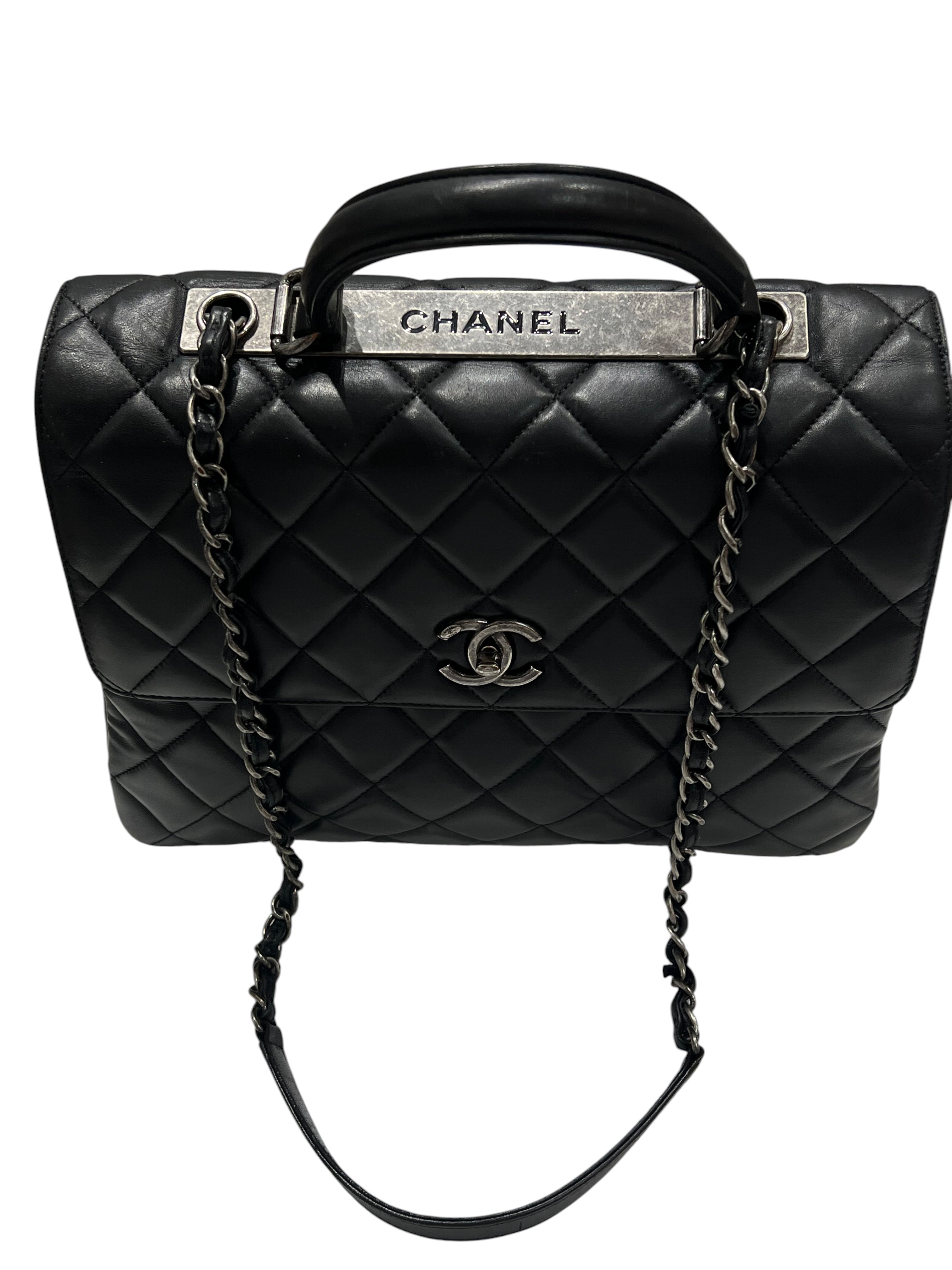 Chanel - sac maxi trendy cuir agneau noir