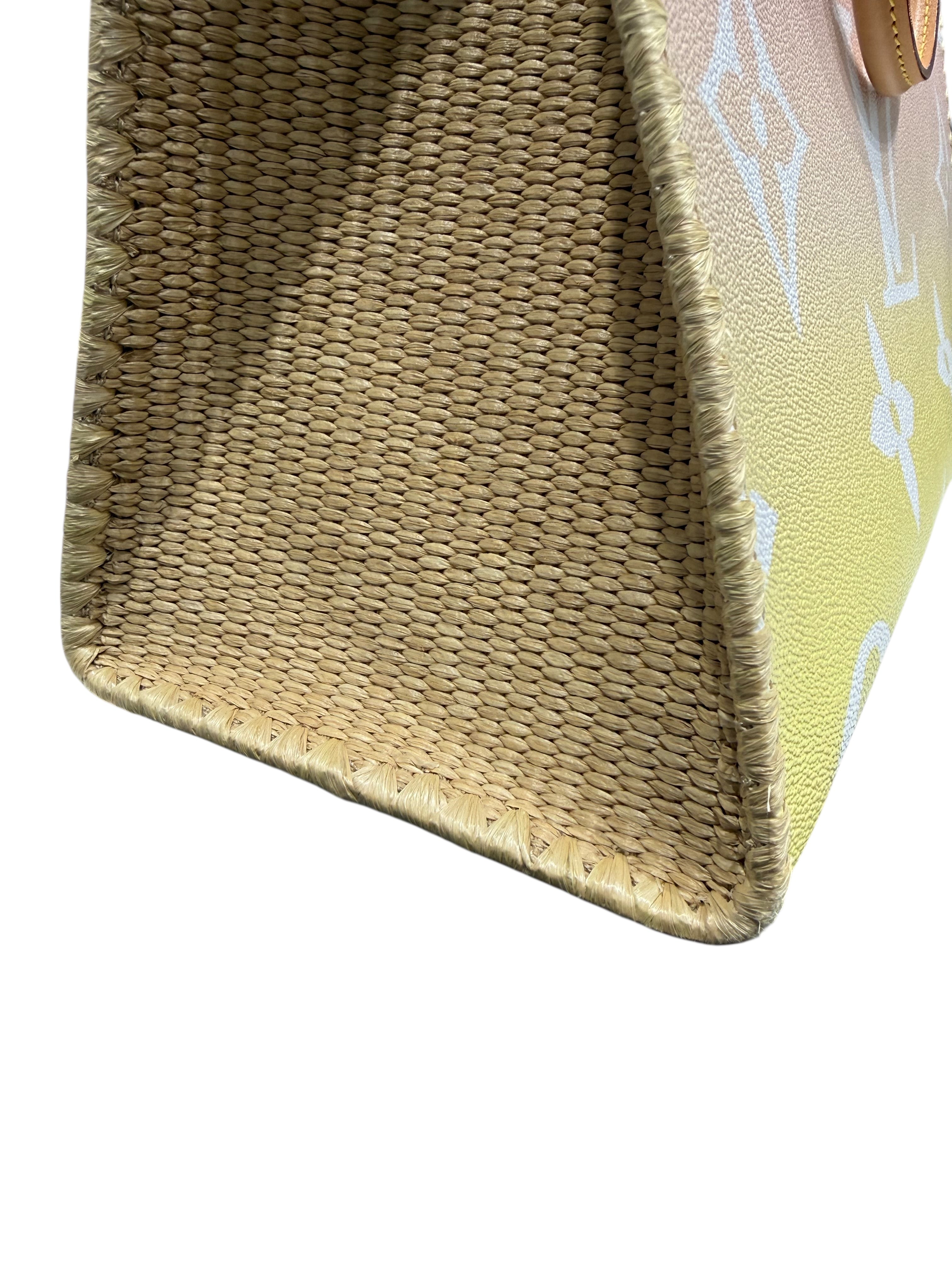 Louis Vuitton - Sac On The Go GM Édition Cannes en toile Monogram dégradé rose et jaune