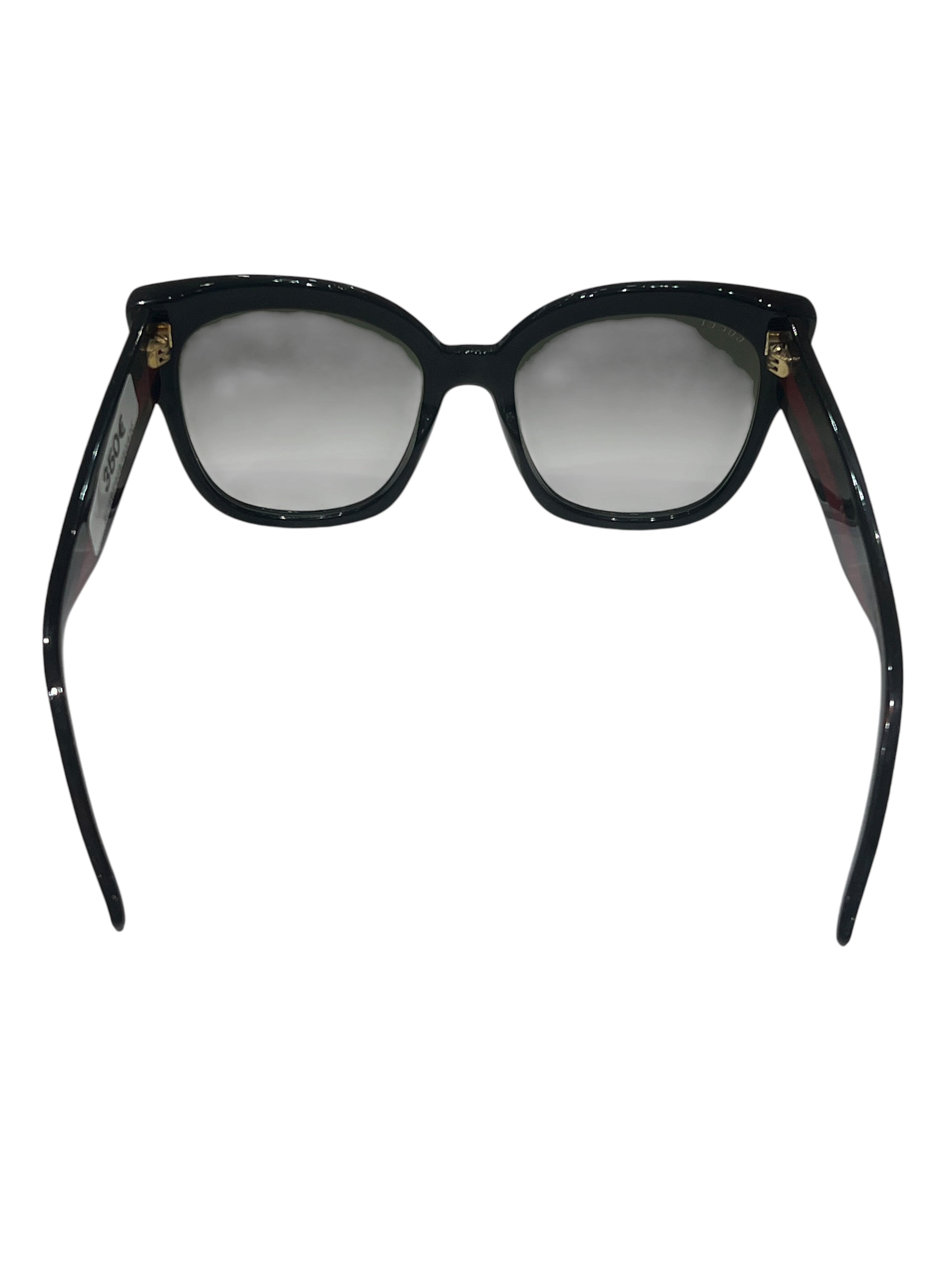 Gucci - solaires oversize noires bandes et charms