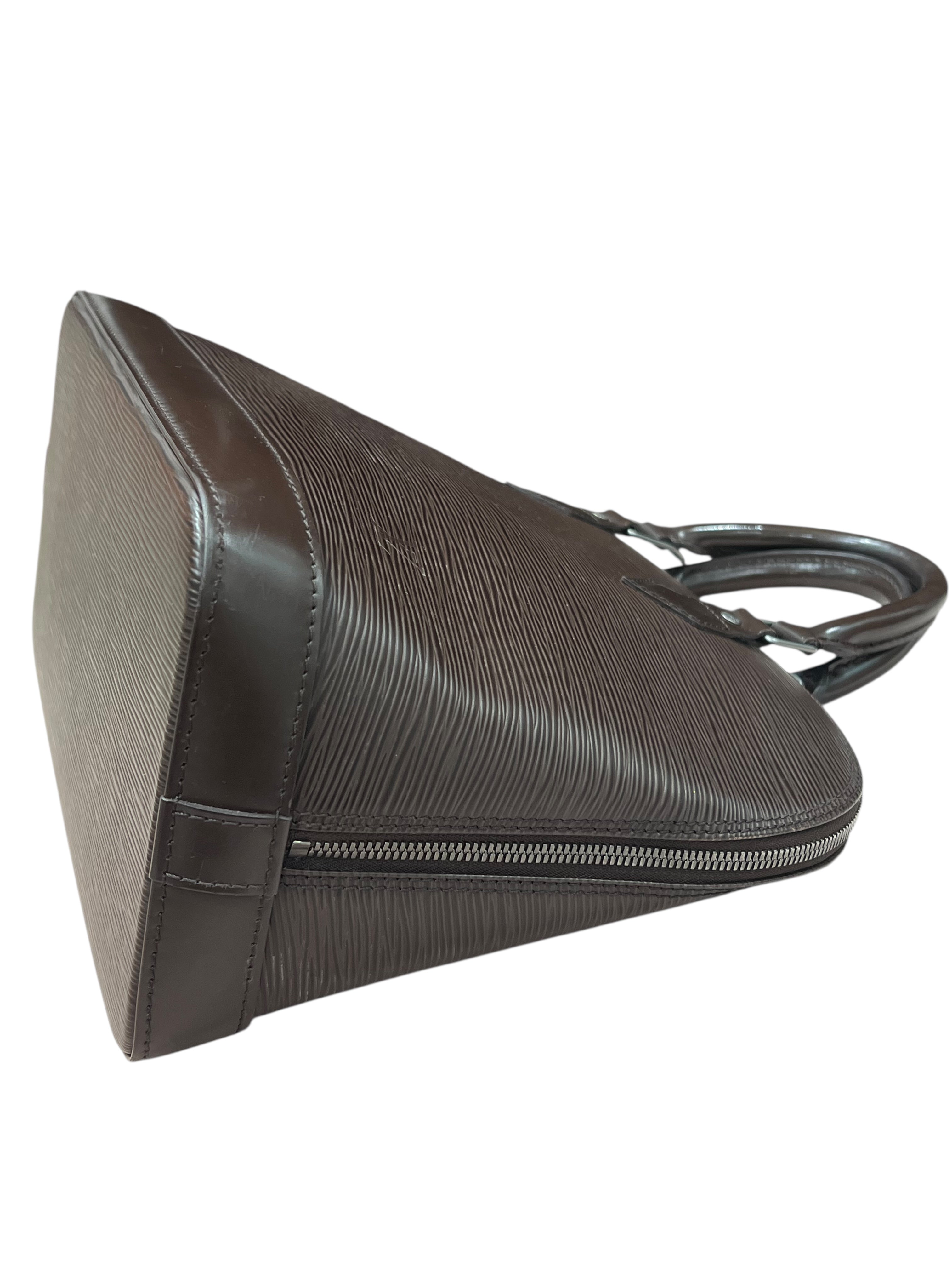 Louis Vuitton - sac Alma PM cuir épi marron glacé