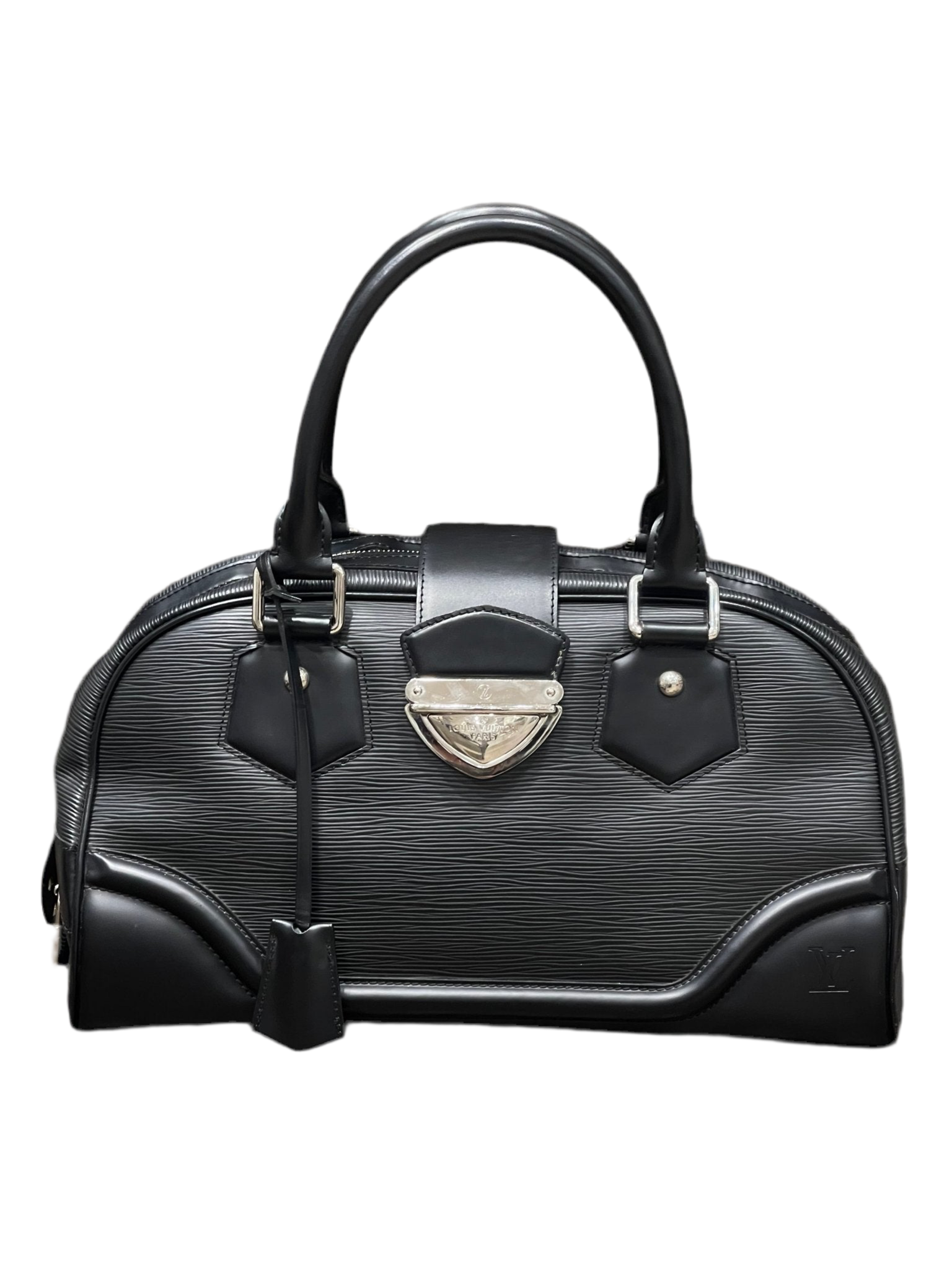 Louis Vuitton - Sac Montaigne Bowling GM cuir épi noir