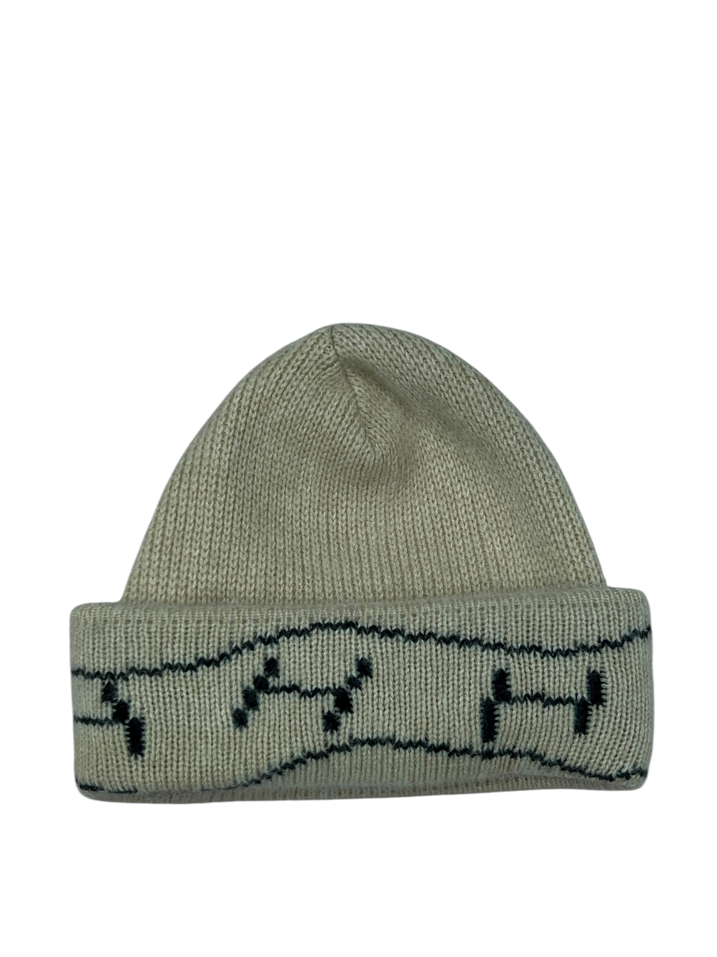 Hermes - Berretto in cashmere beige/nero