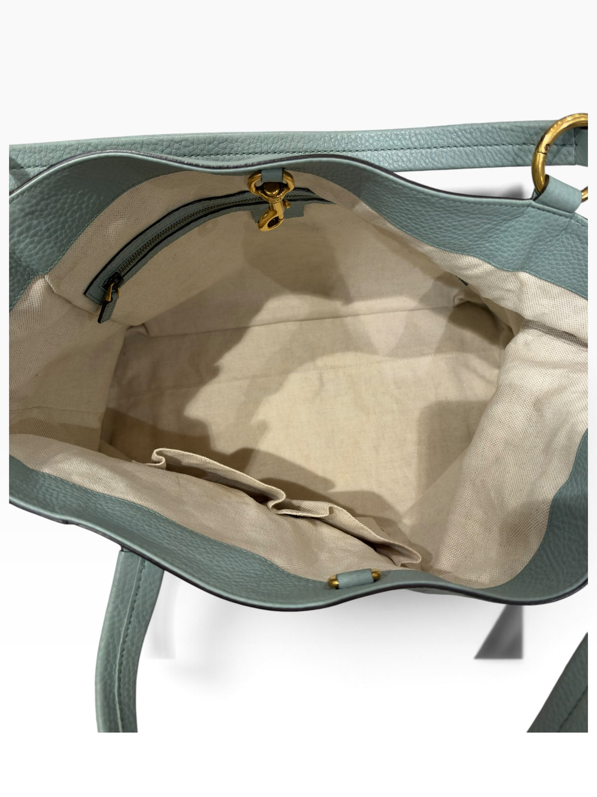 Gucci - Borsa tote in pelle martellata verde chiaro