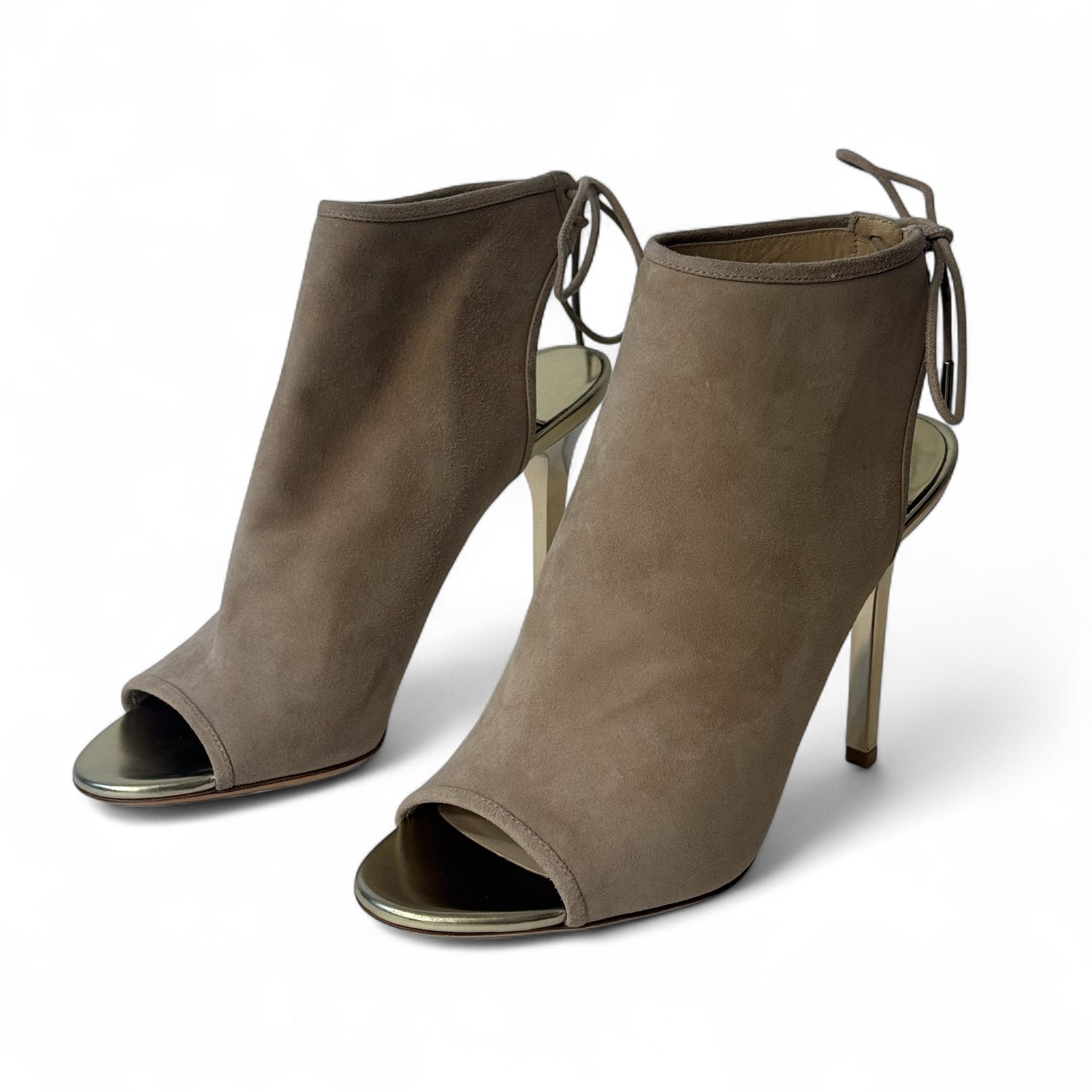 Jimmy Choo - Bottines en daim bouts ouverts