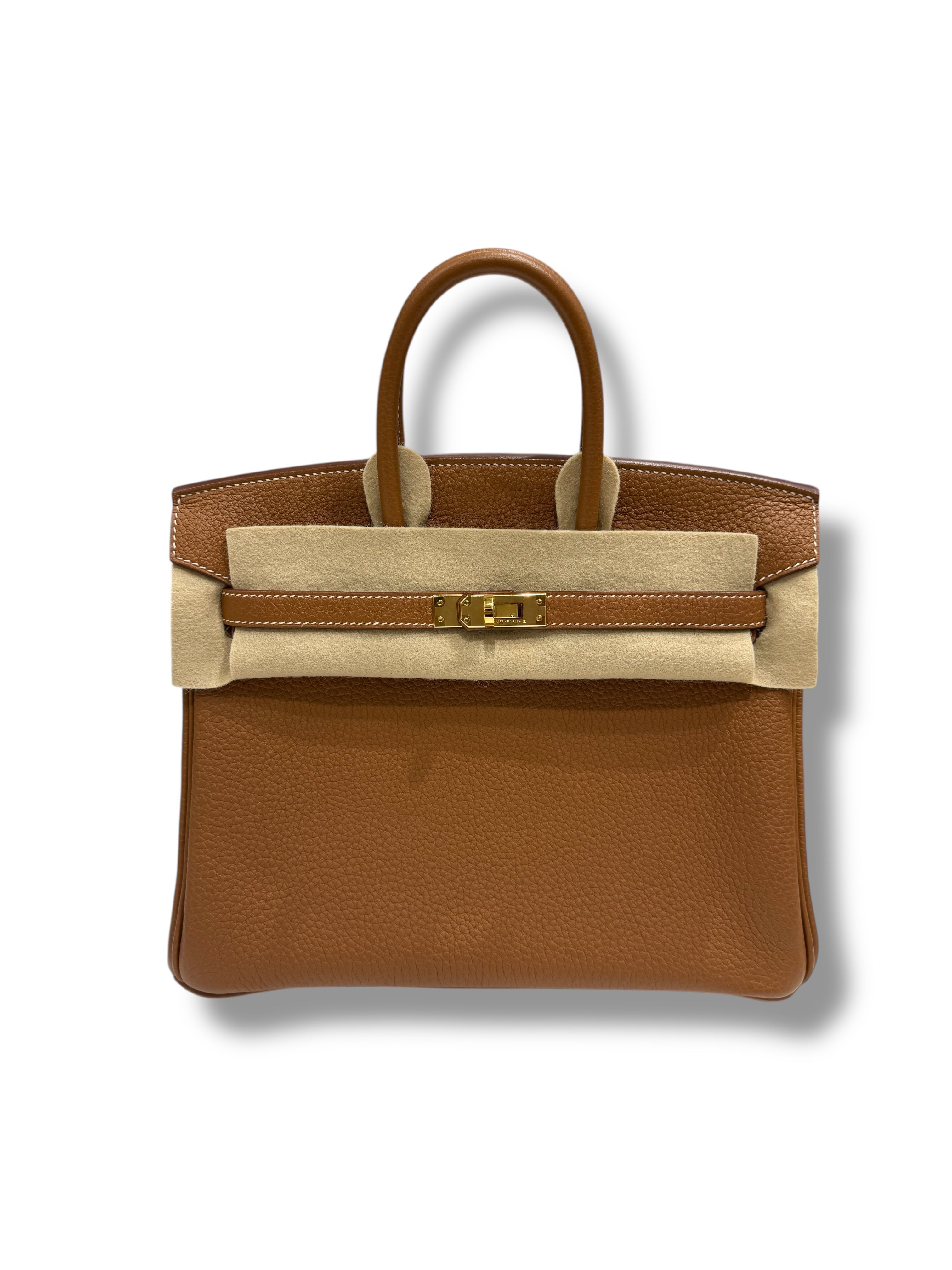 Hermès - Sac Birkin 25 Togo retourné Gold GHW