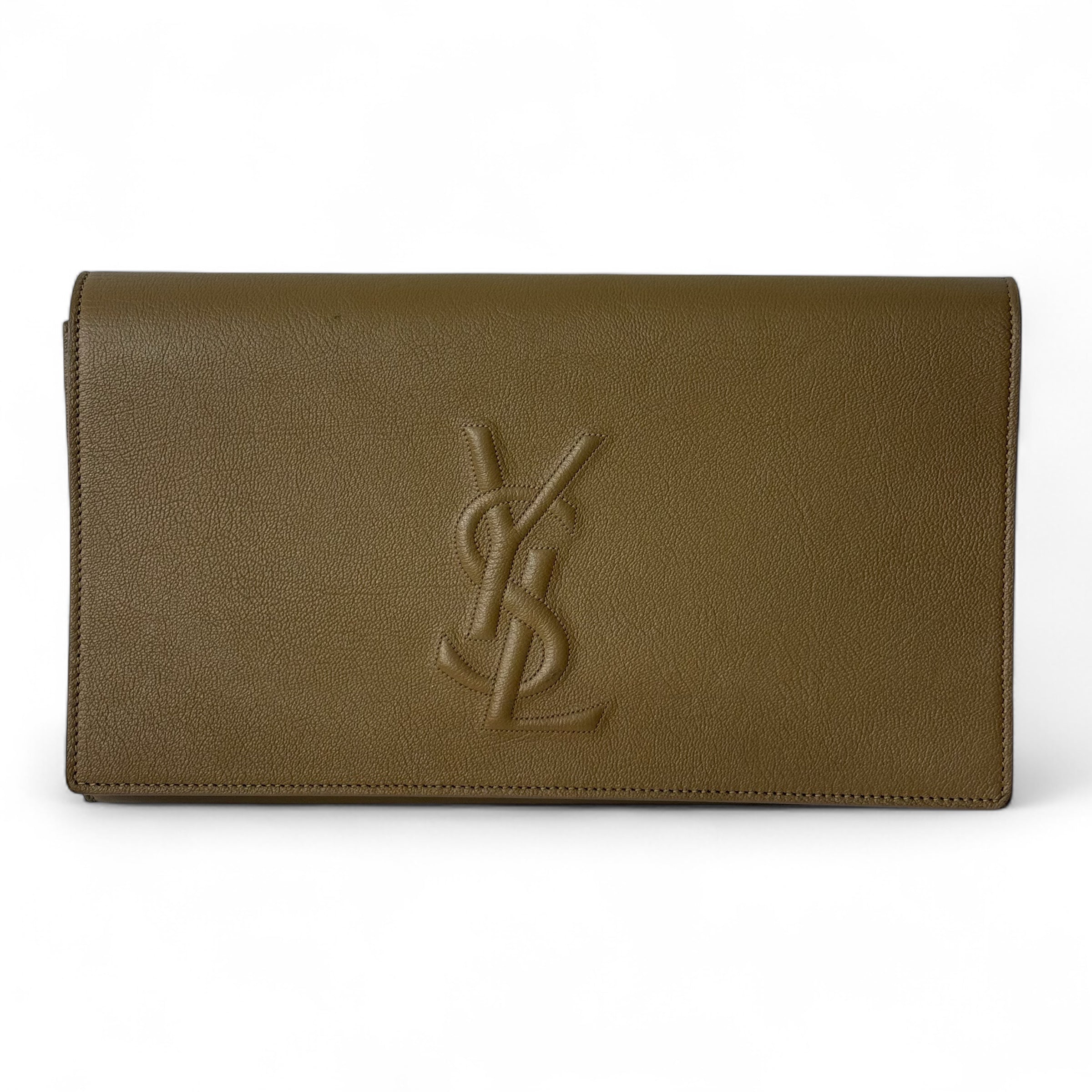Saint Laurent - Pochette en cuir logo
