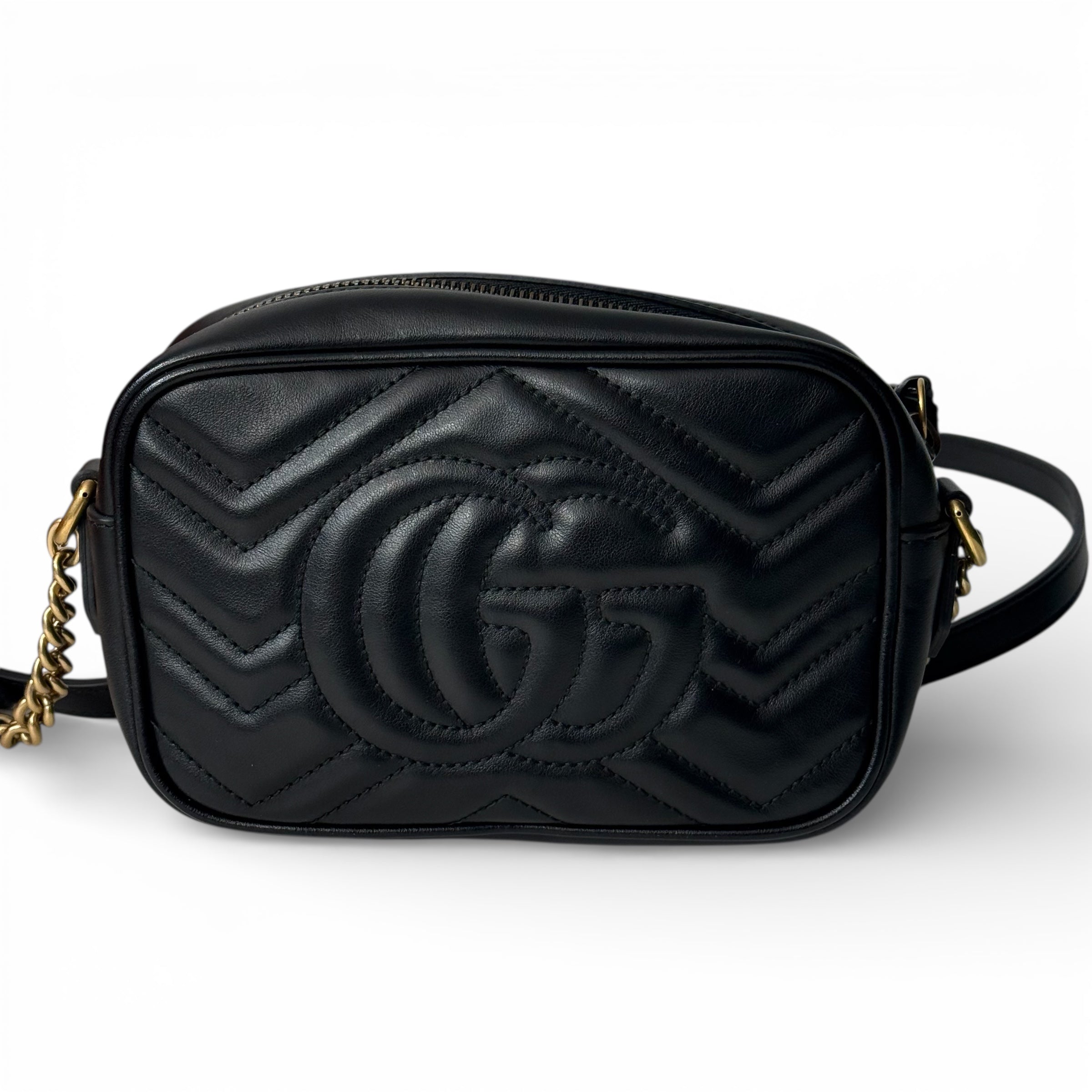 Gucci - Kleine Marmont-Tasche schwarz