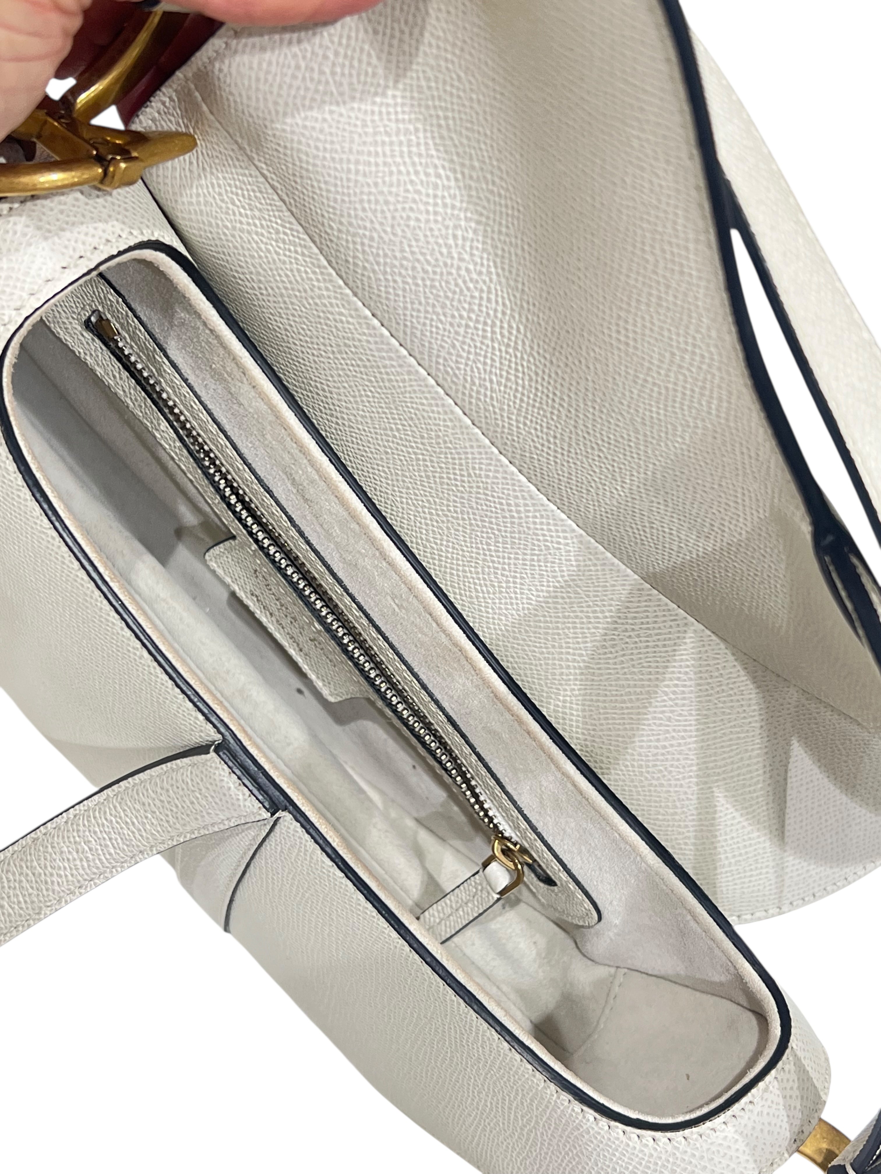 Dior - sac saddle cuir écru