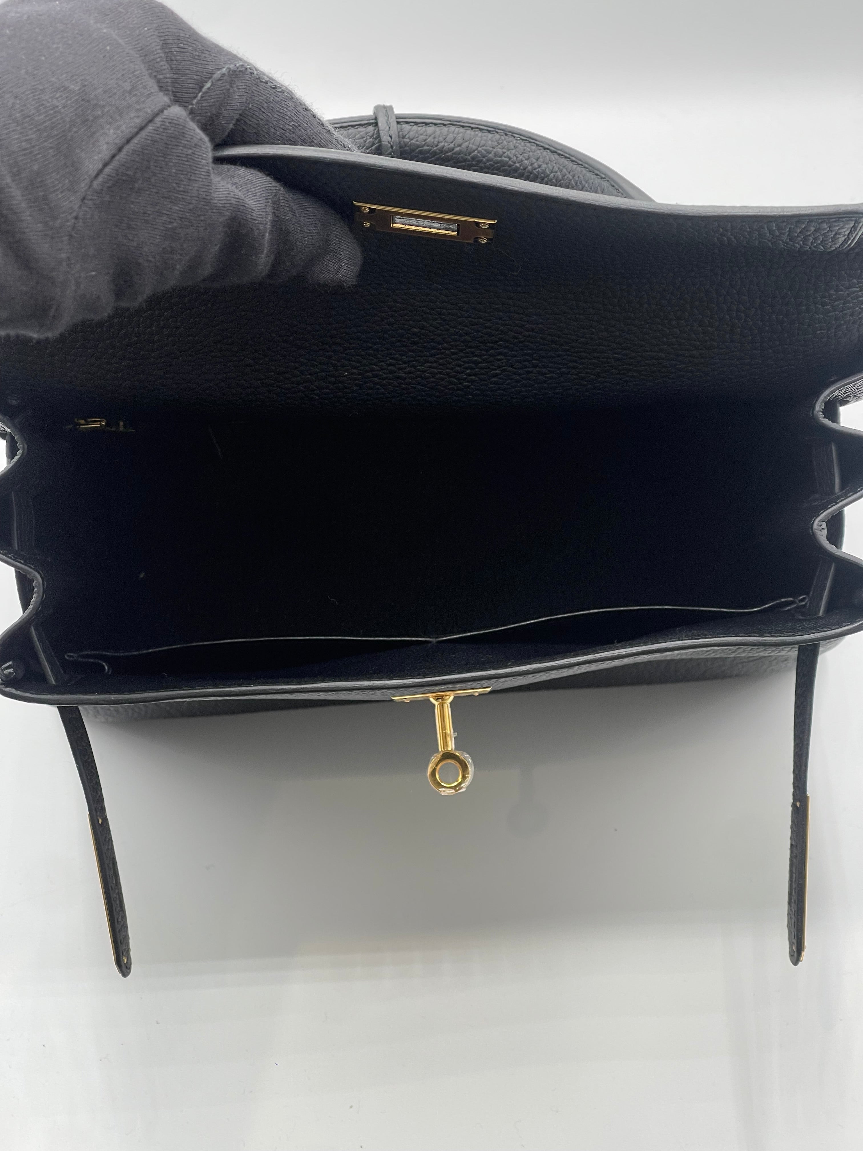 Hermès - Sac Kelly 28 Togo retourné nero