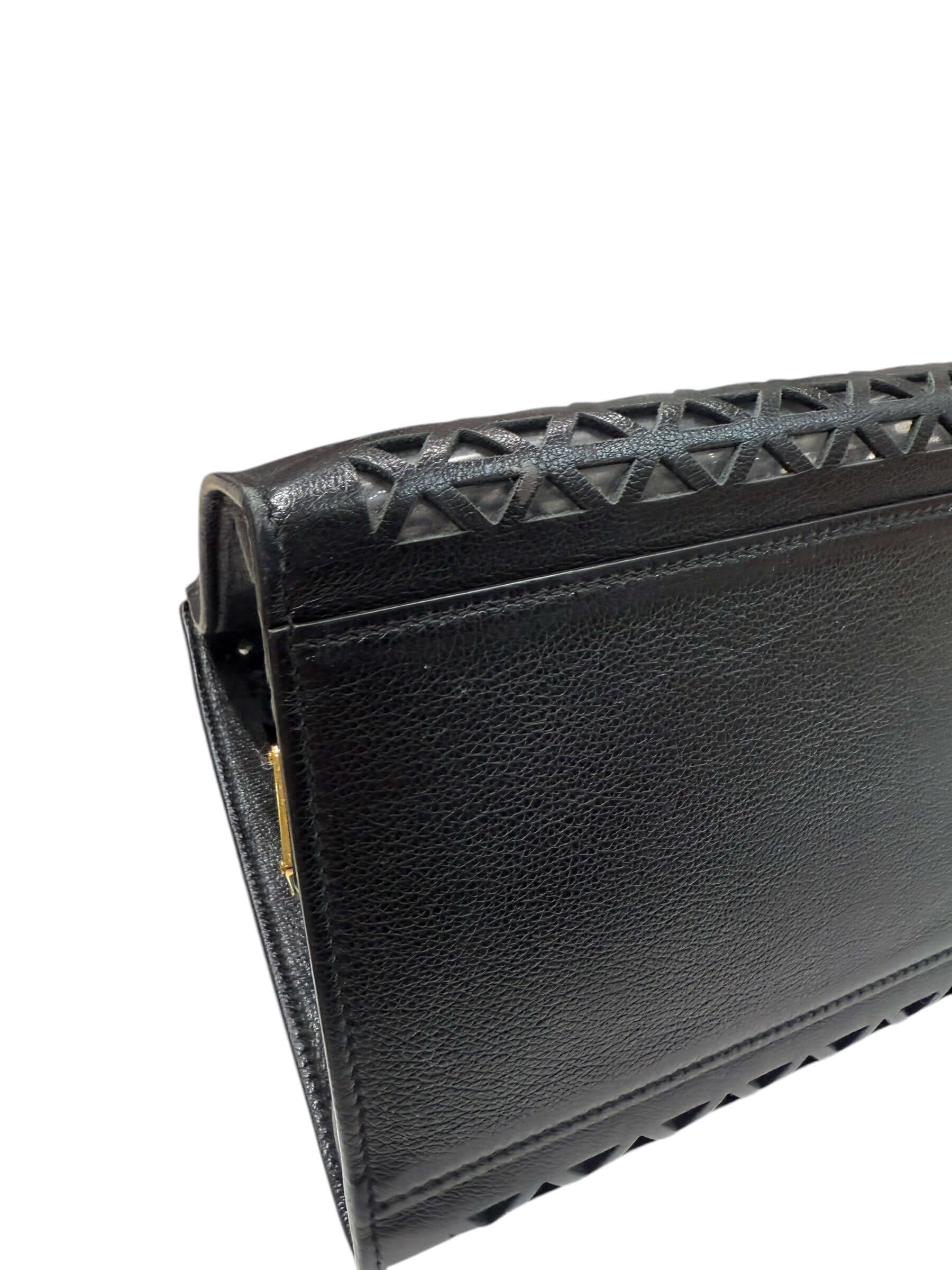 Prada - Sac panier en cuir noir