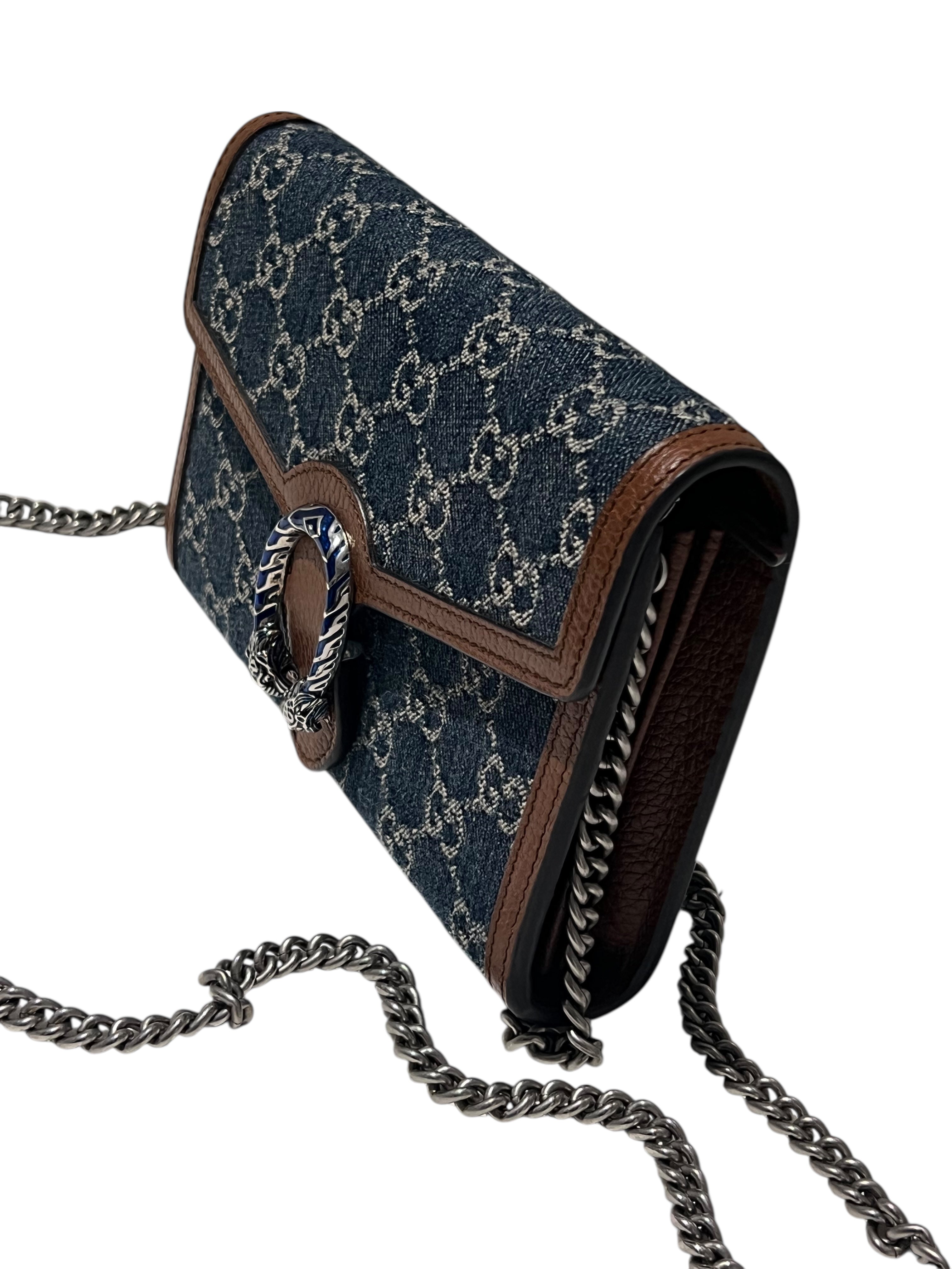 Gucci - wallet on chain dionysus denim