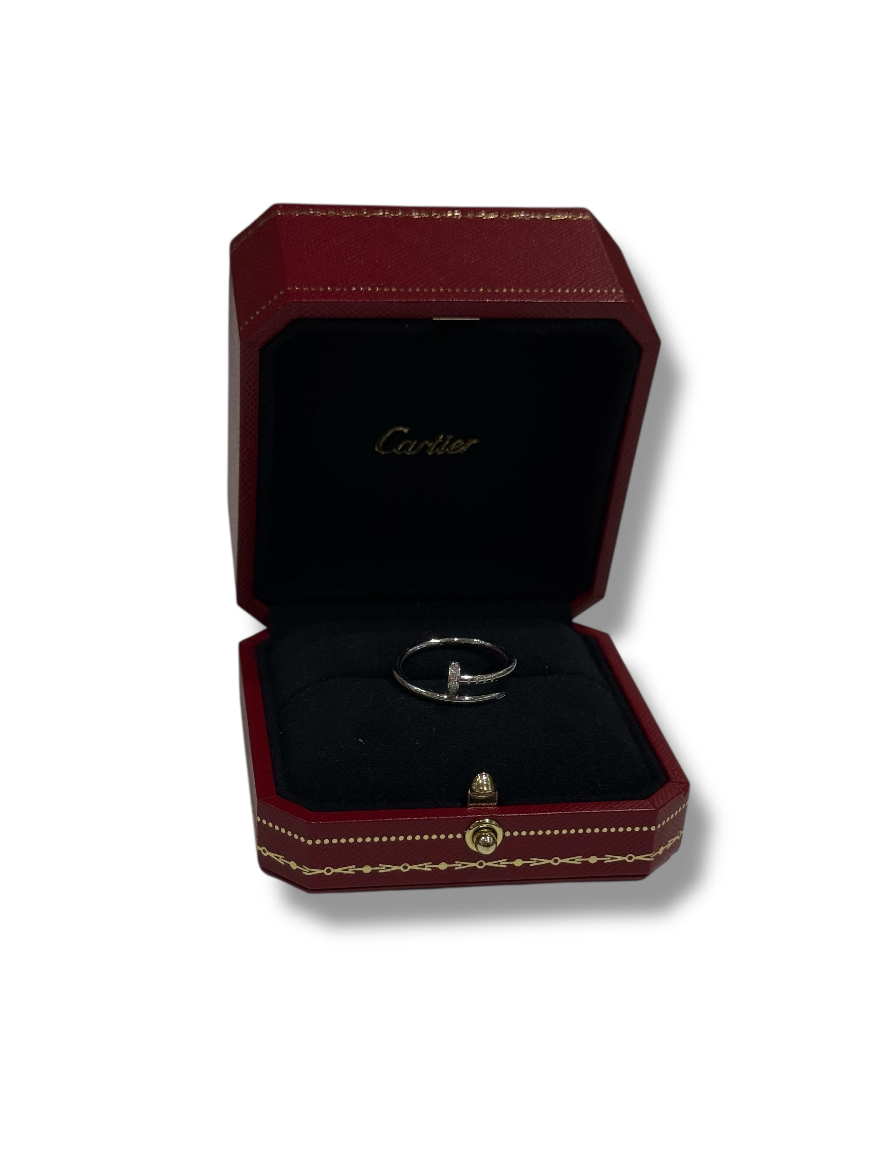Cartier - Bague juste un clou or gris et diamants T.56
