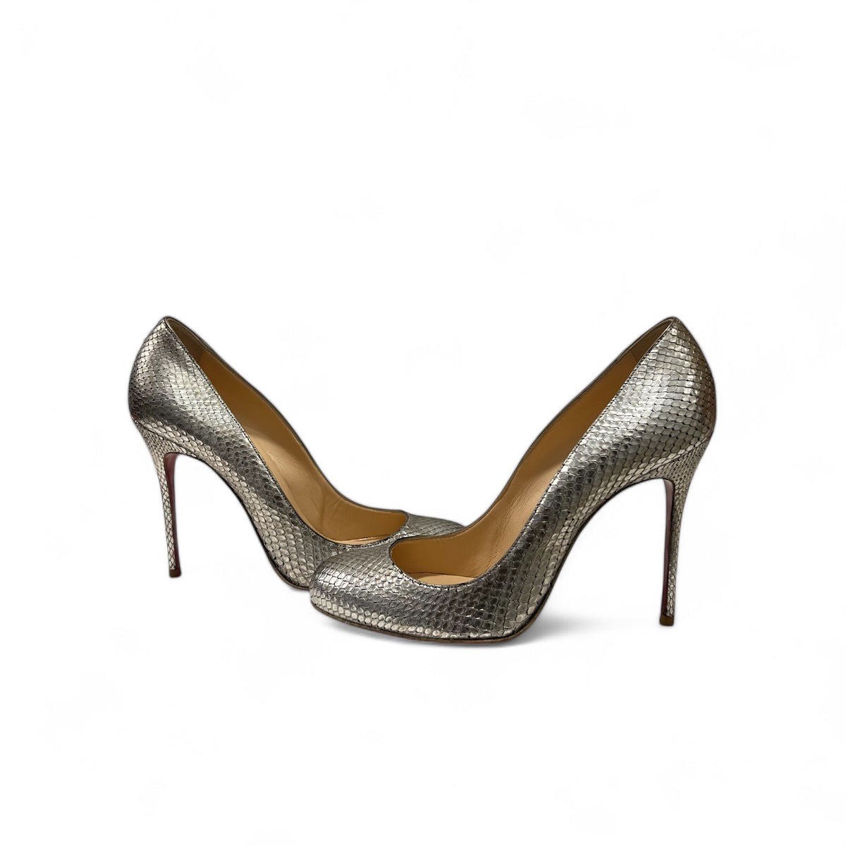 Louboutin - Silver python pumps