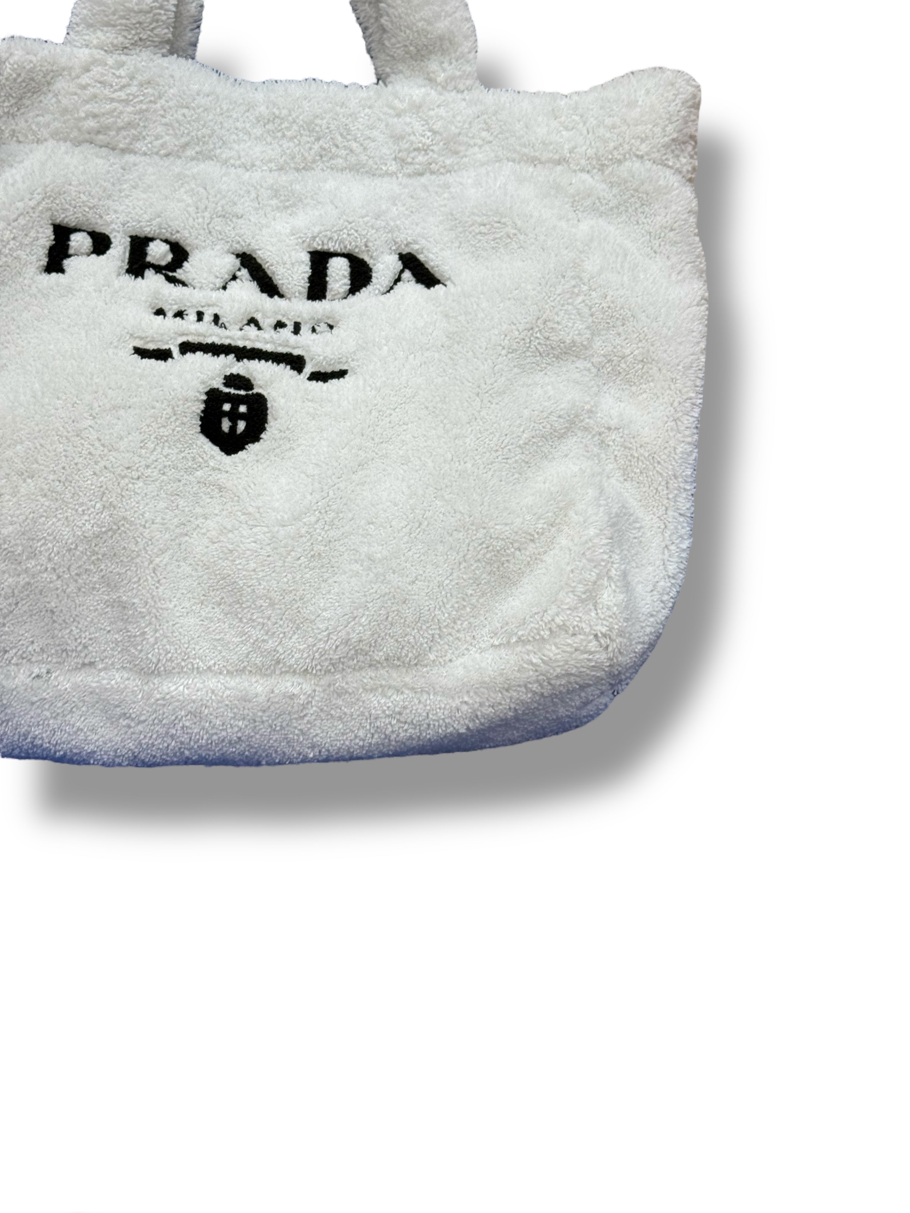 Prada - Sac Cabas blanc éponge GM