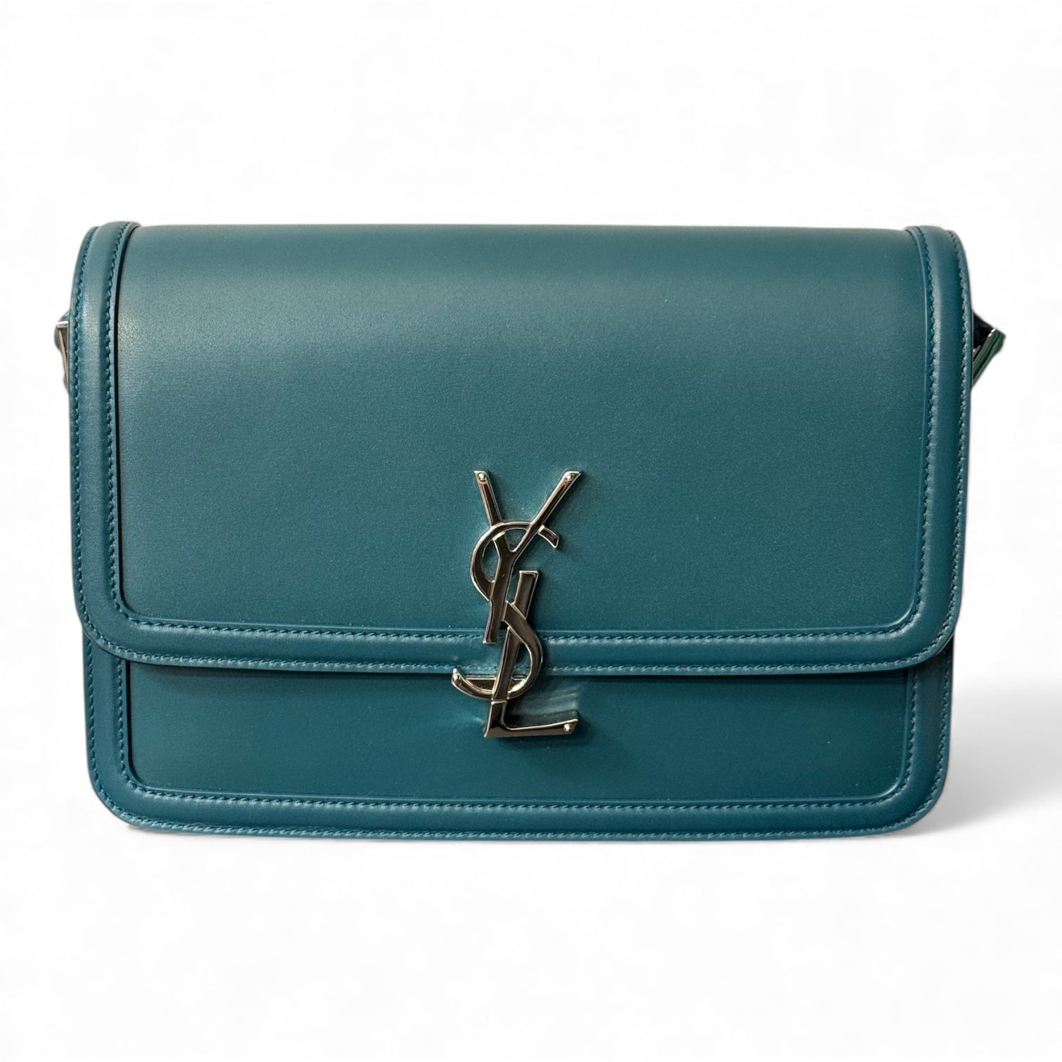 Saint Laurent - Sac Cassandra en cuir bleu canard
