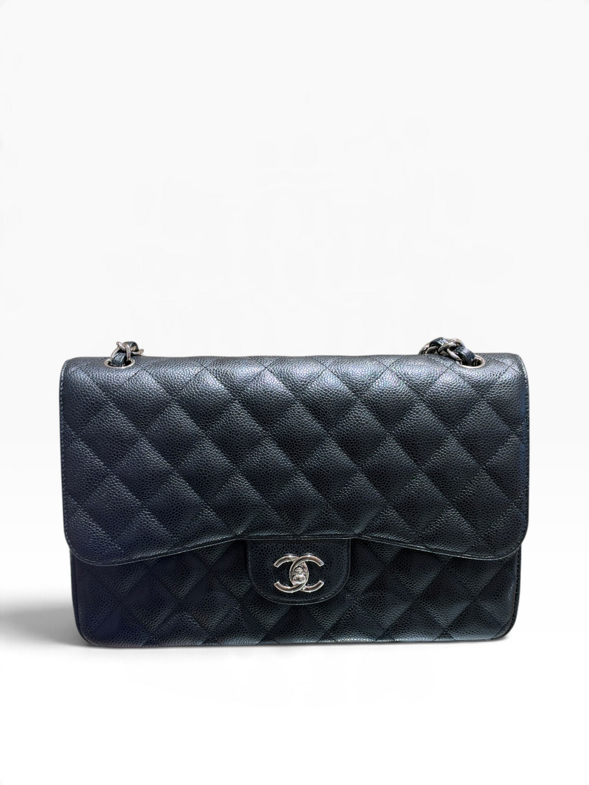 Chanel - Sac Maxi Jumbo cuir caviar noir